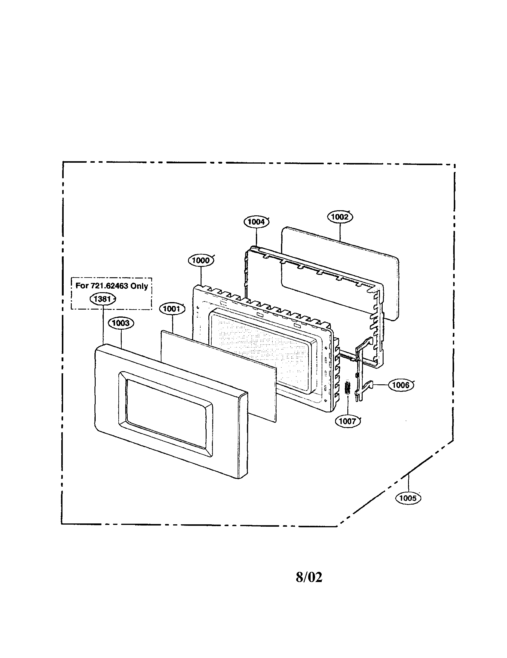 Kenmore 72162463200 door diagram