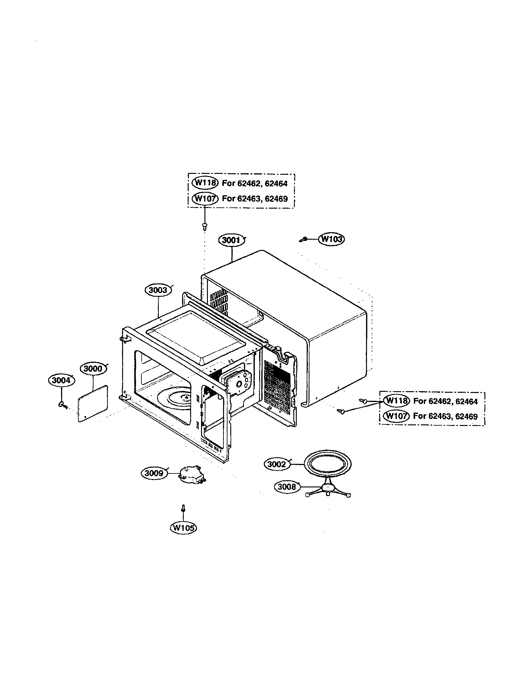 Kenmore 72162463200 oven cavity diagram