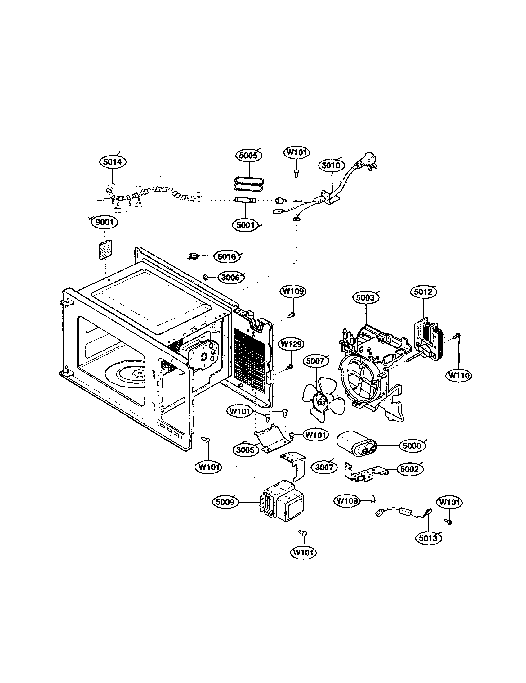 Kenmore 72162463200 oven interior diagram