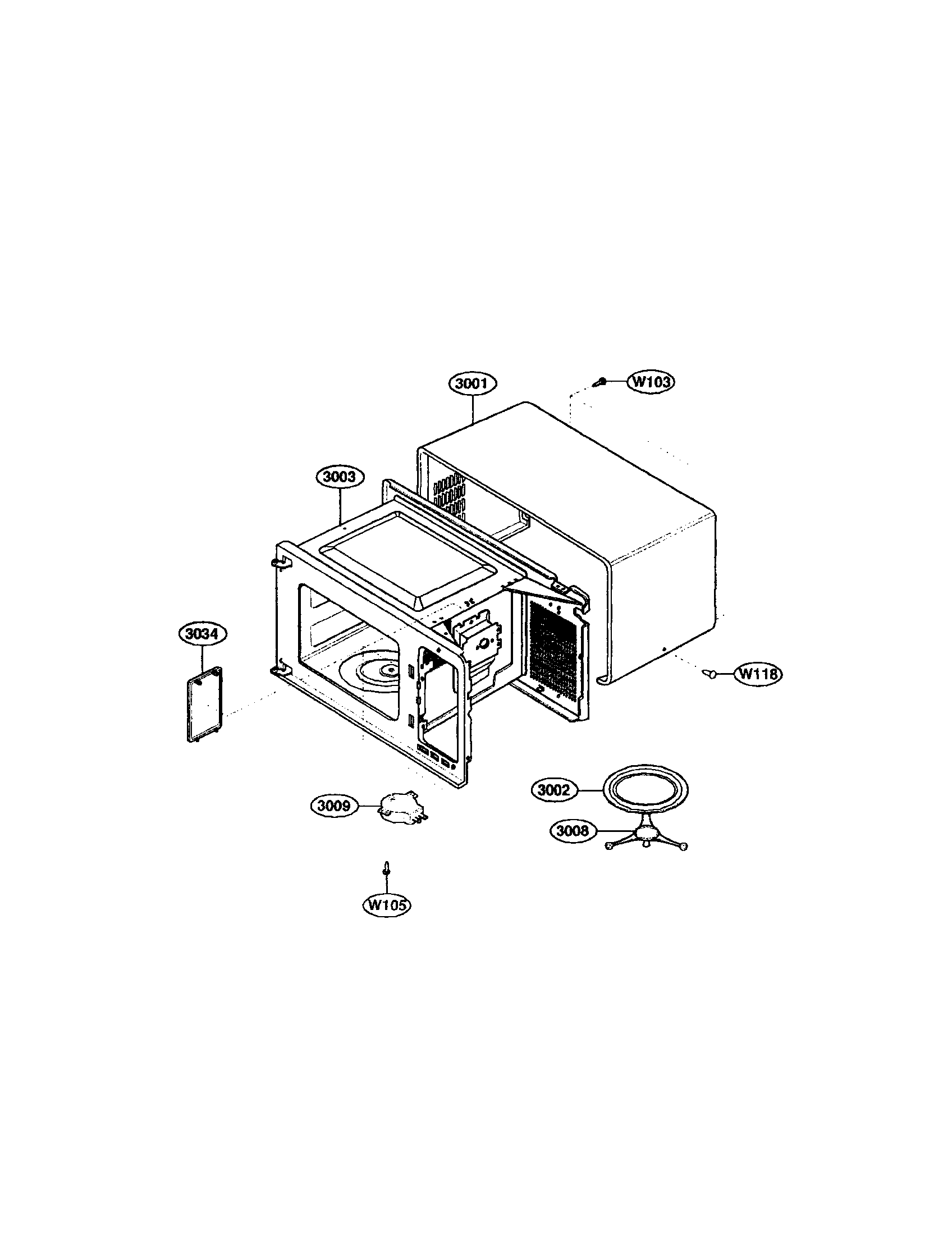 Kenmore 72162342202 oven cavity diagram