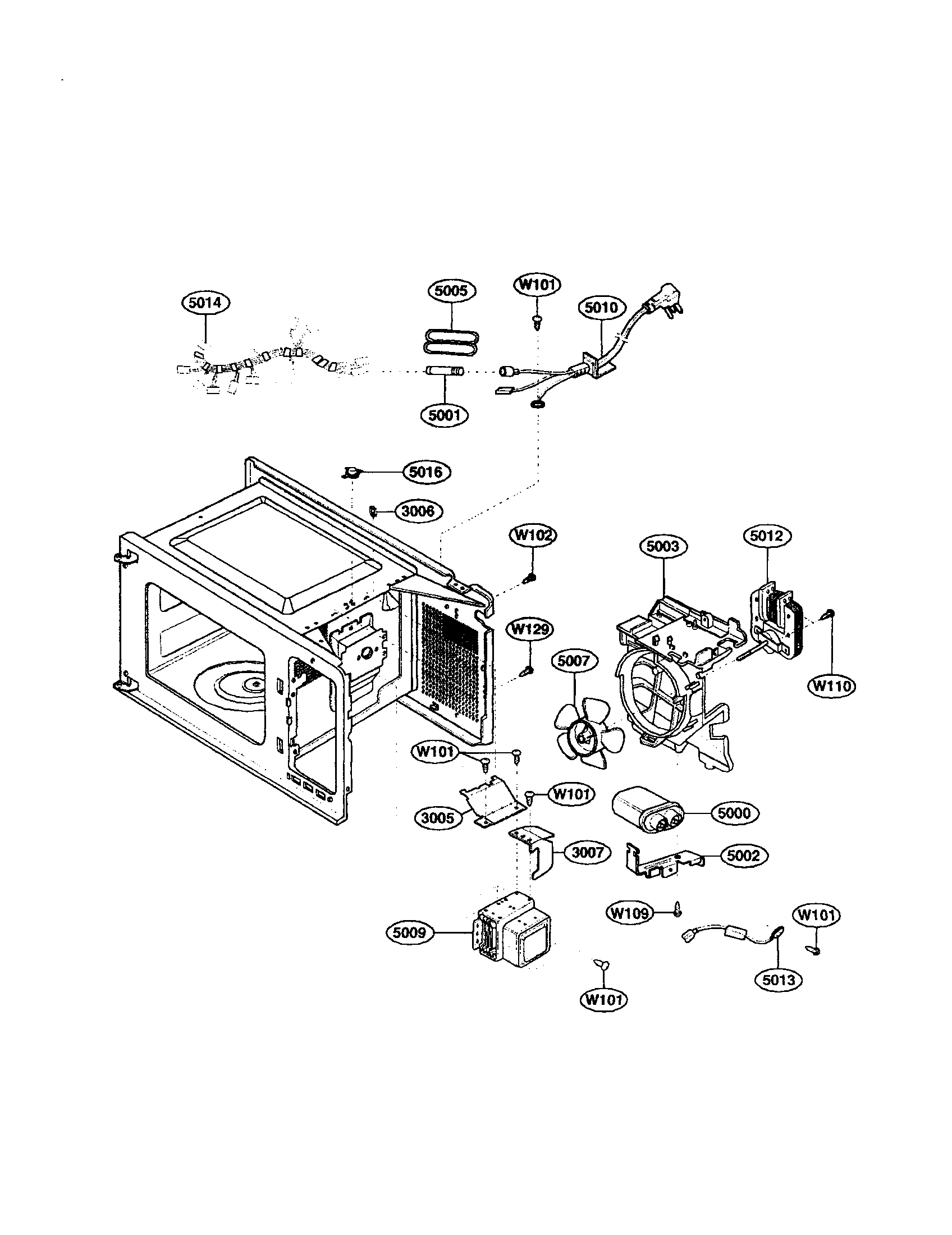 Kenmore 72162342202 oven interior diagram