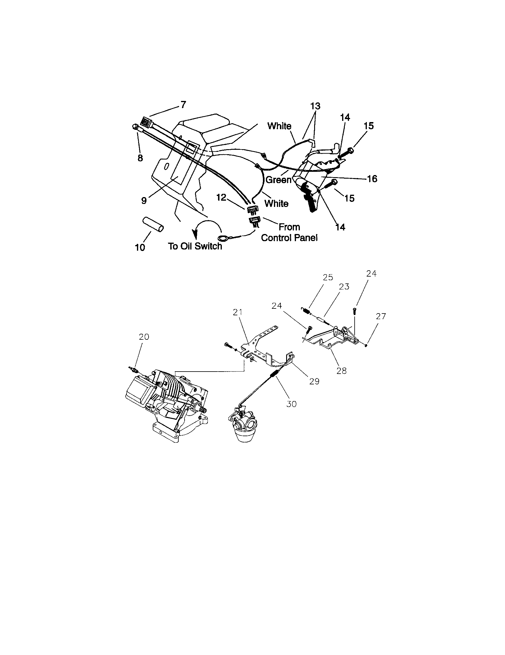 Craftsman 580327182 ehf00935 low oil shutdown and governor diagram