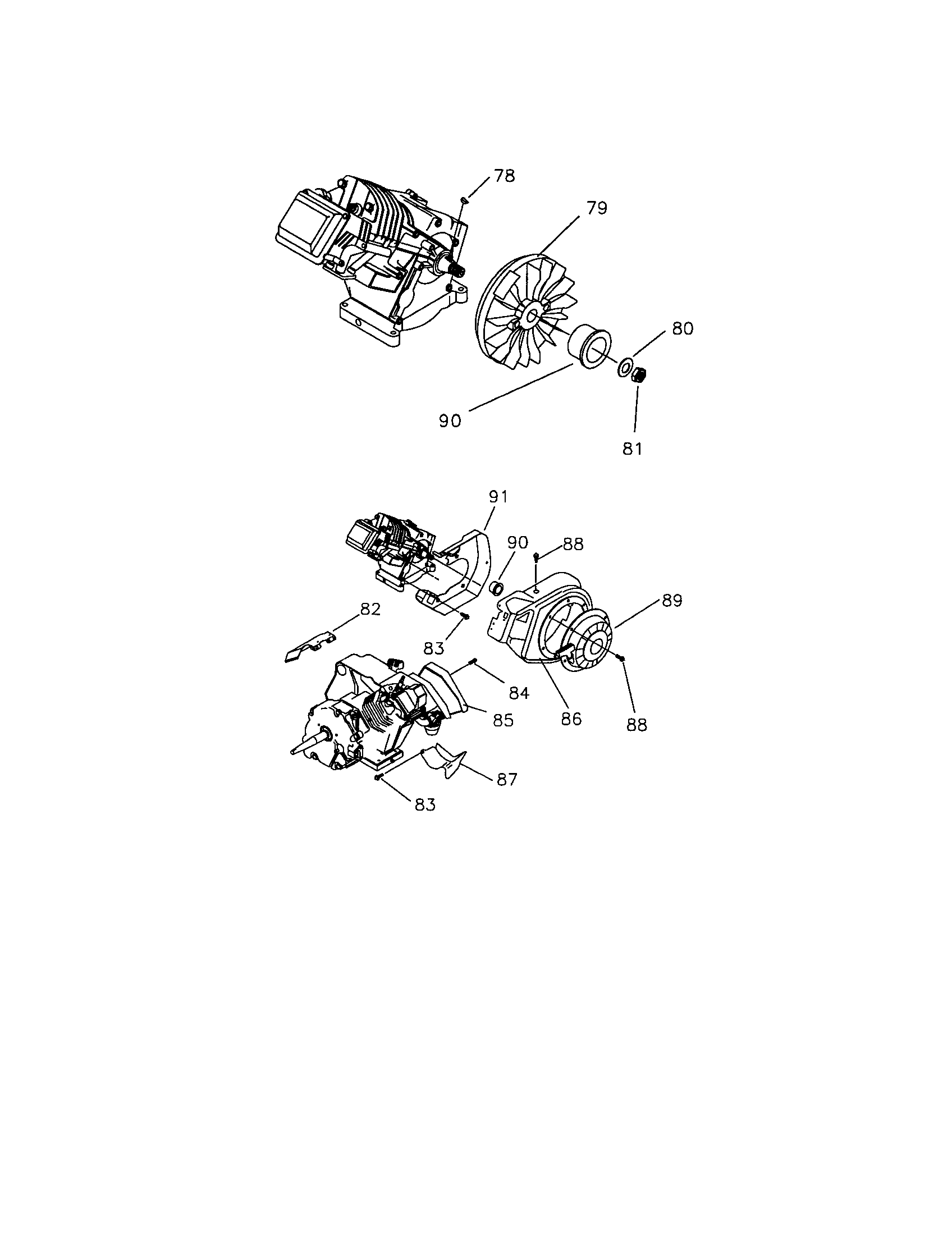 Craftsman 580327130 ehc00955 recoil starter and flywheel diagram