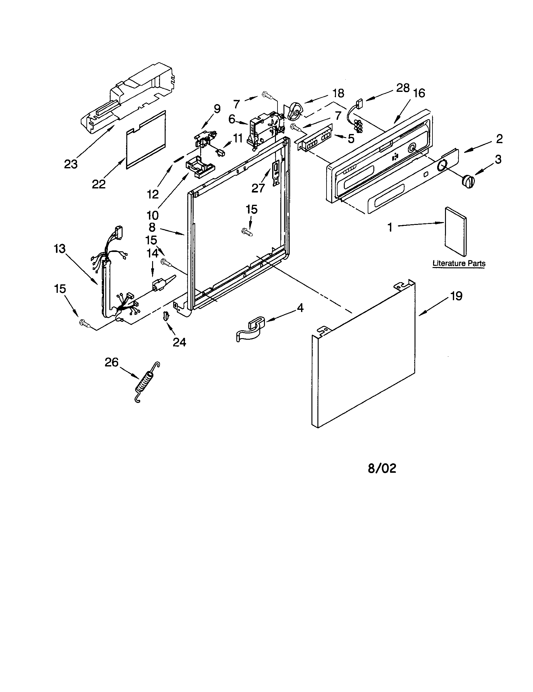 Kenmore 66515701891 frame and console diagram