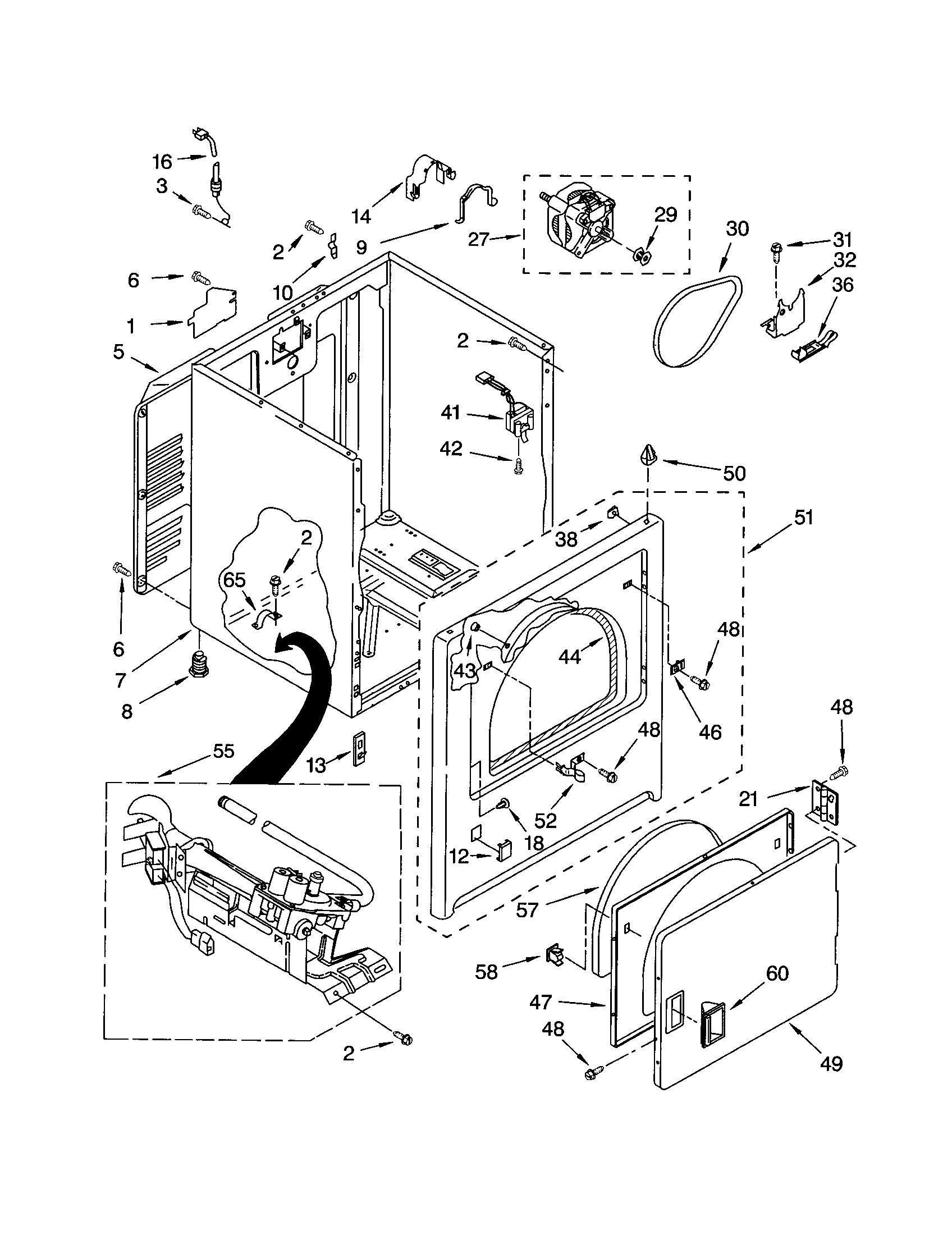 Kenmore 11074924200 cabinet diagram