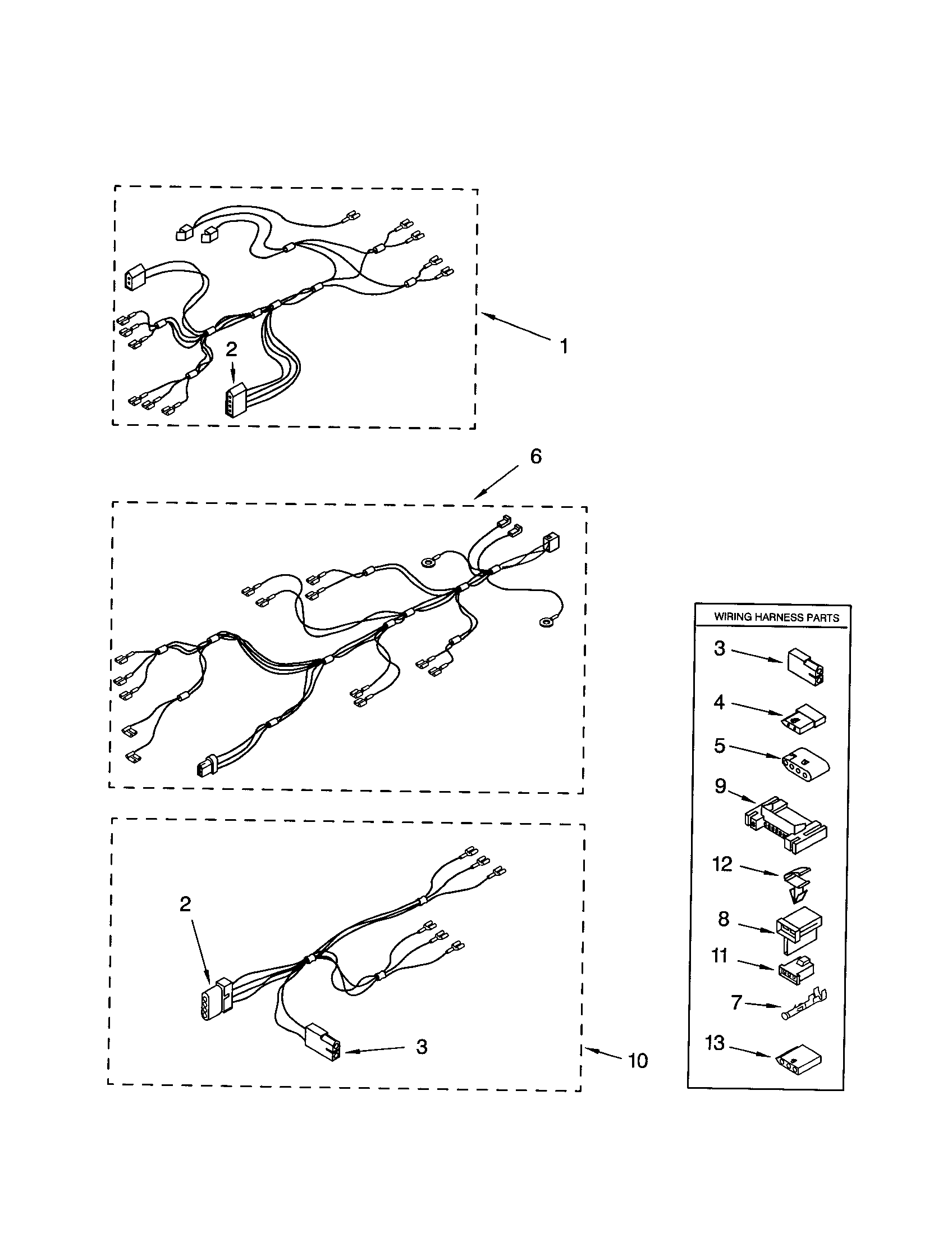 Kenmore 11070172001 wiring harness diagram