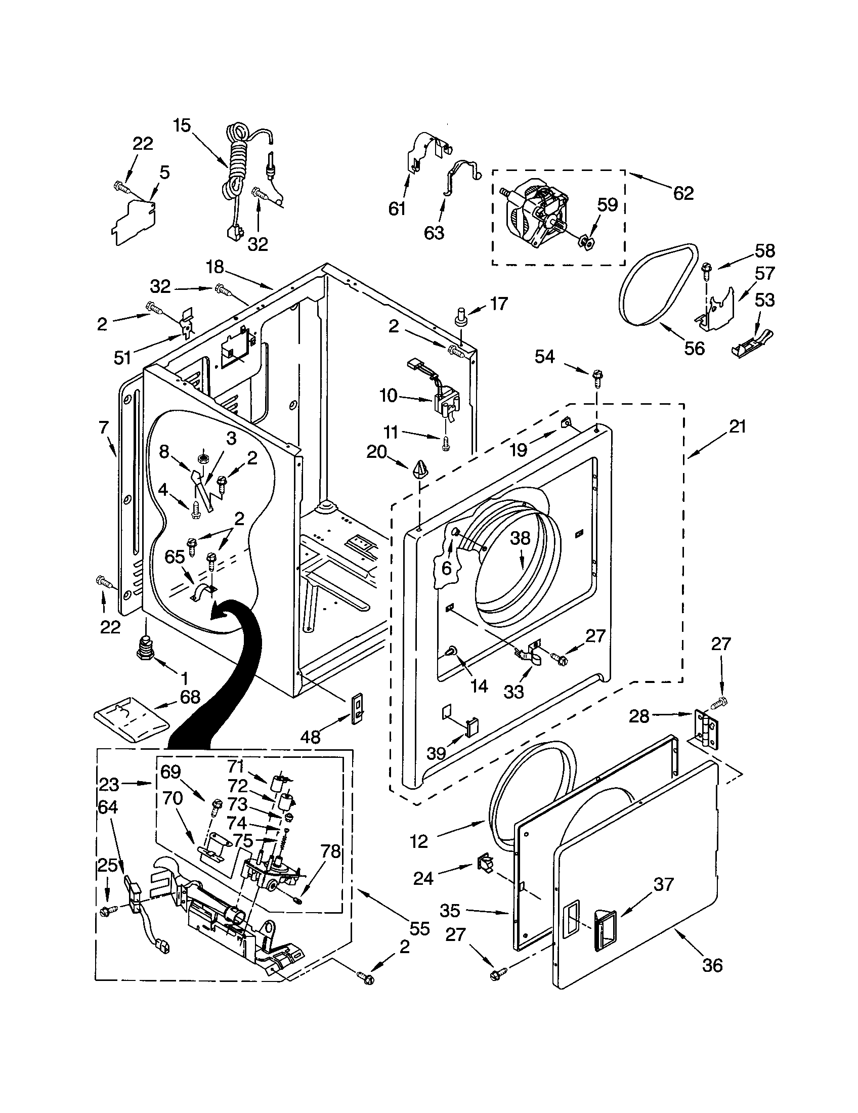 Kenmore 11070232001 cabinet diagram