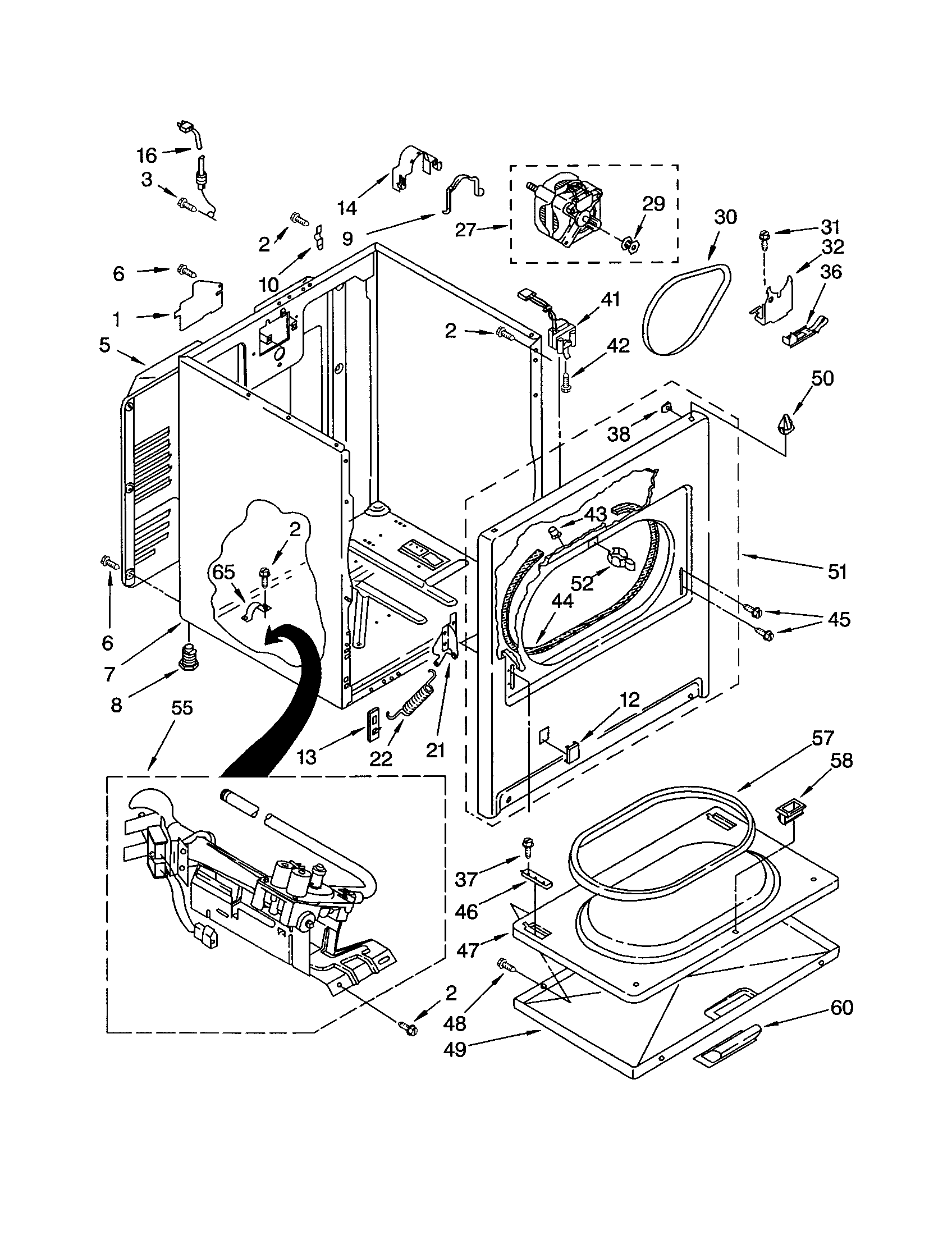 Kenmore 11072712101 cabinet diagram