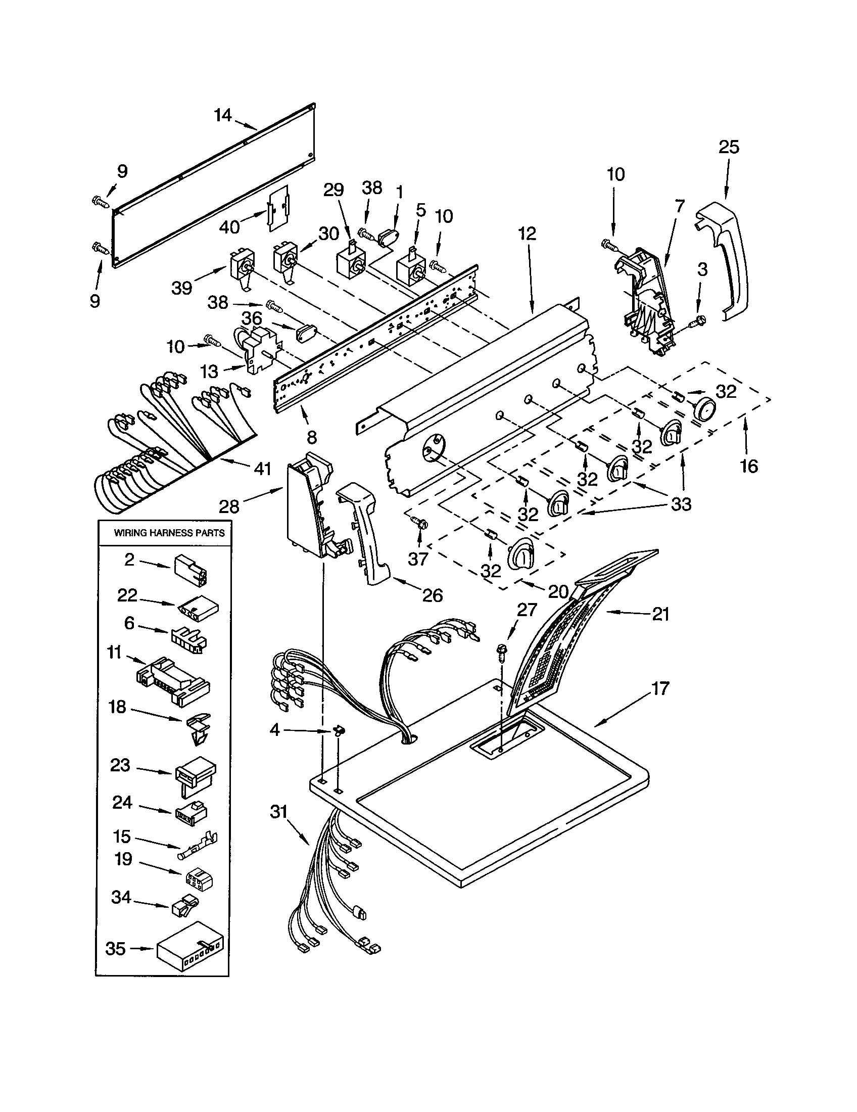 Kenmore 11072886101 top and console diagram