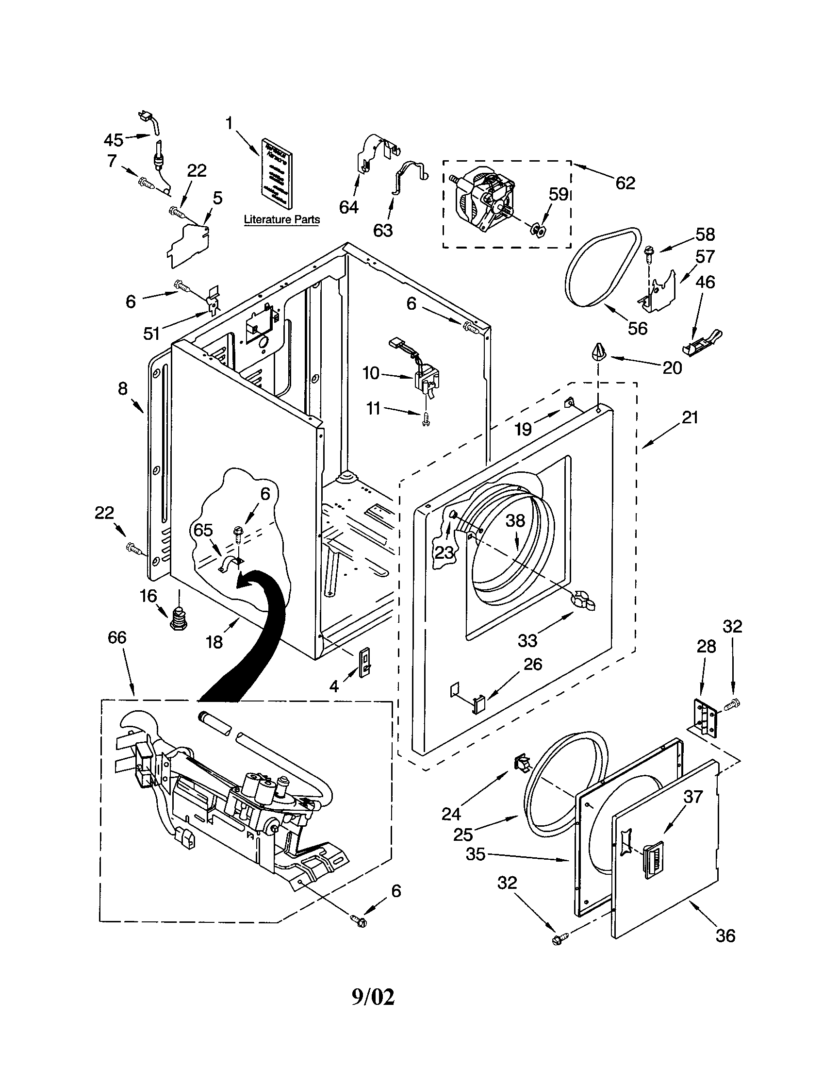 Kenmore 11073112100 cabinet diagram