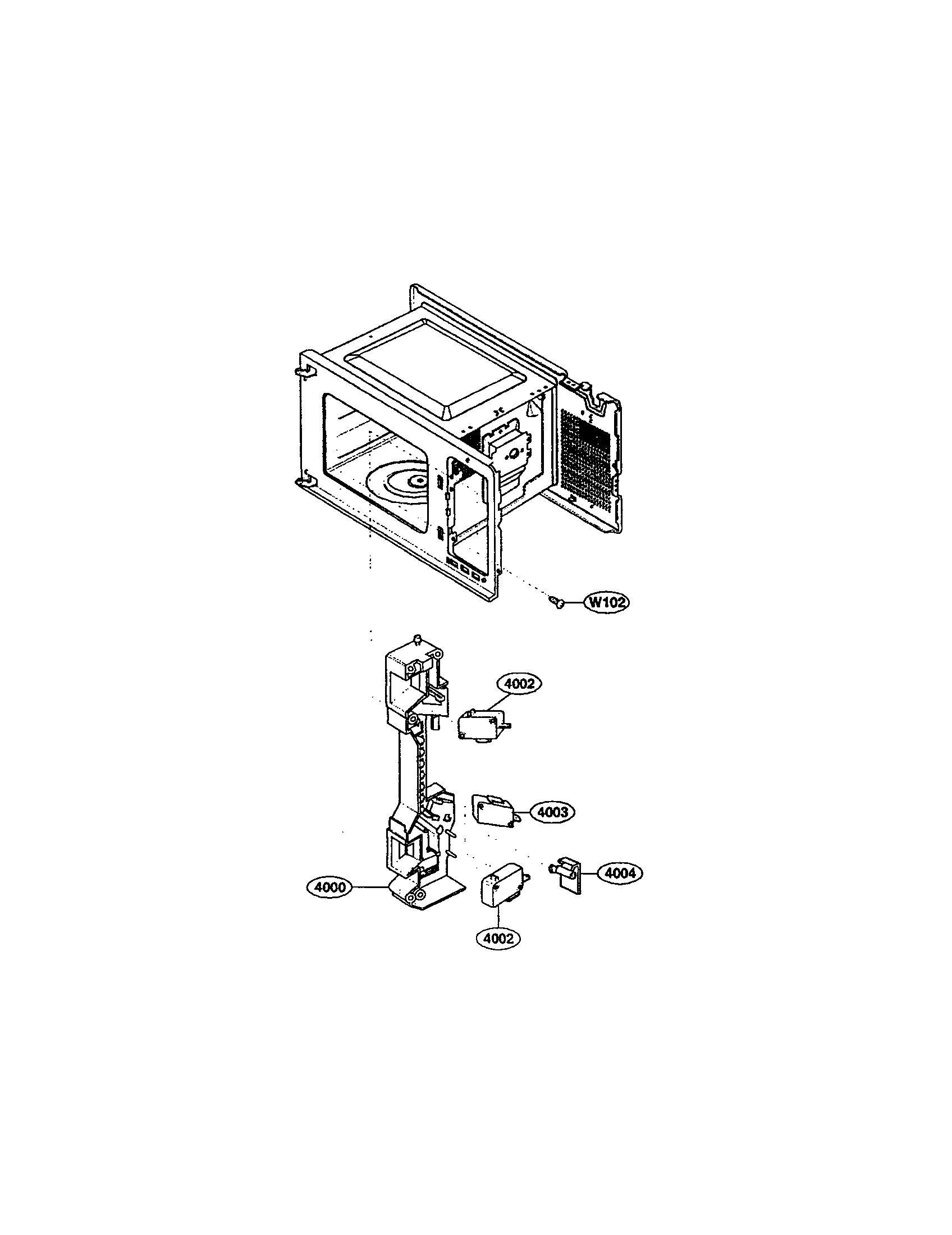 Kenmore 72162259200 latch board diagram