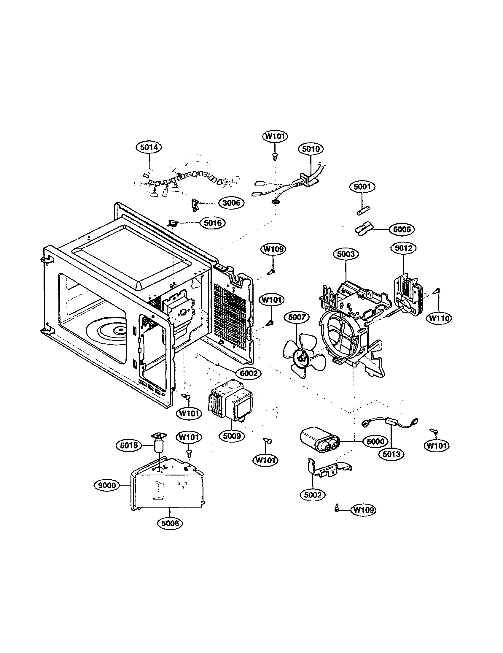 Kenmore 72162259200 oven interior diagram