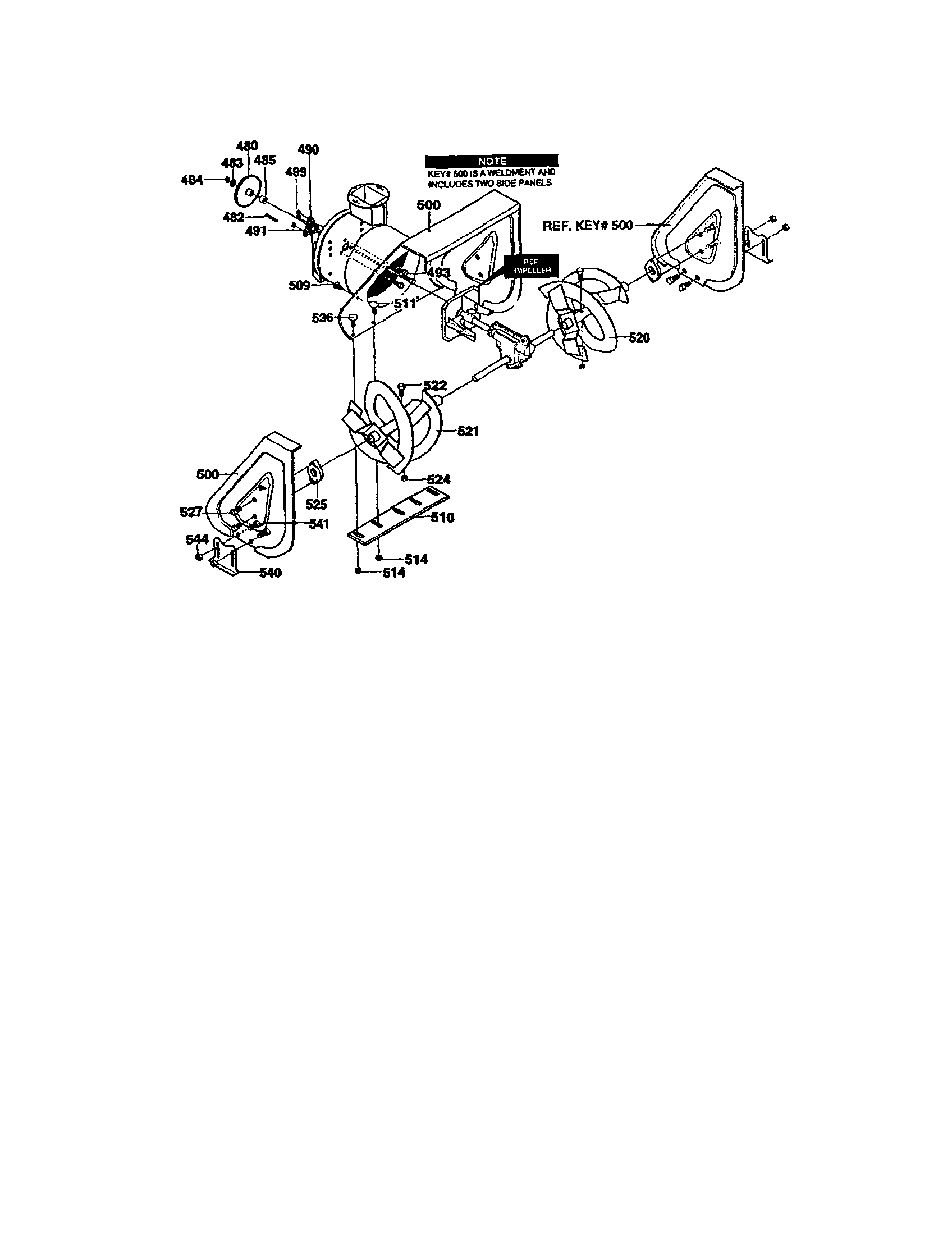 Craftsman 536881120 auger housing diagram