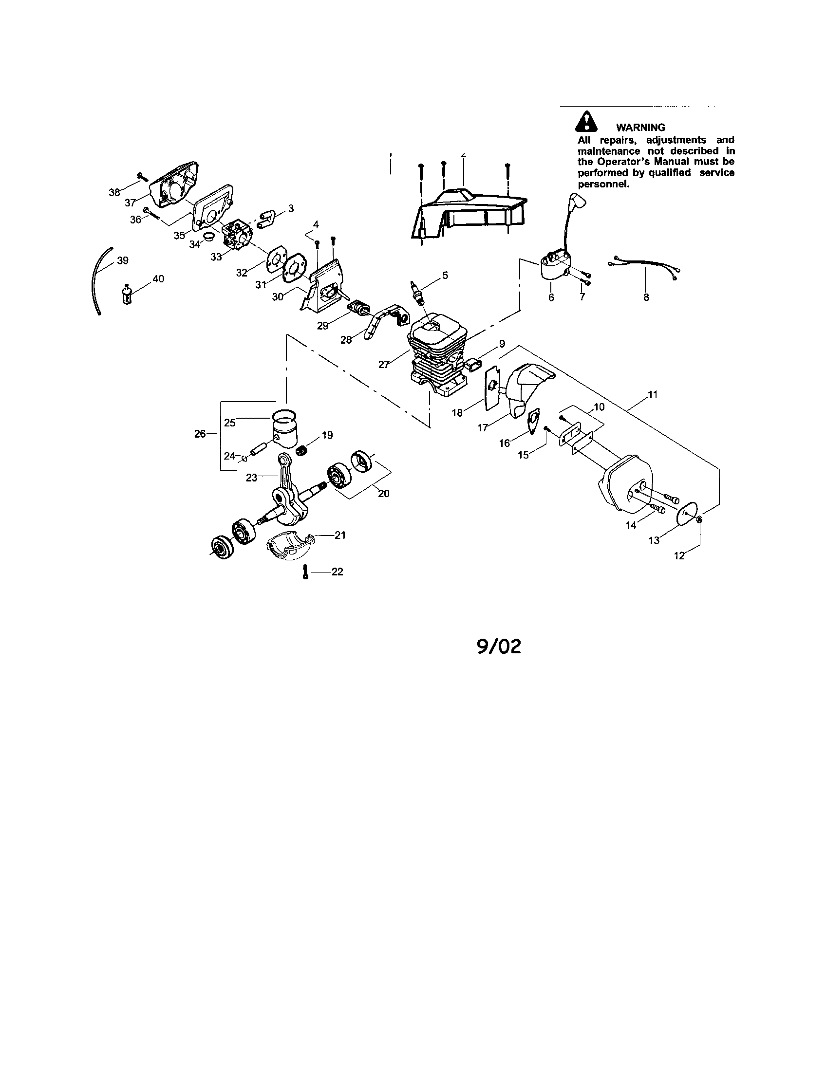 Craftsman 358348231 cylinder shield/crankcase diagram