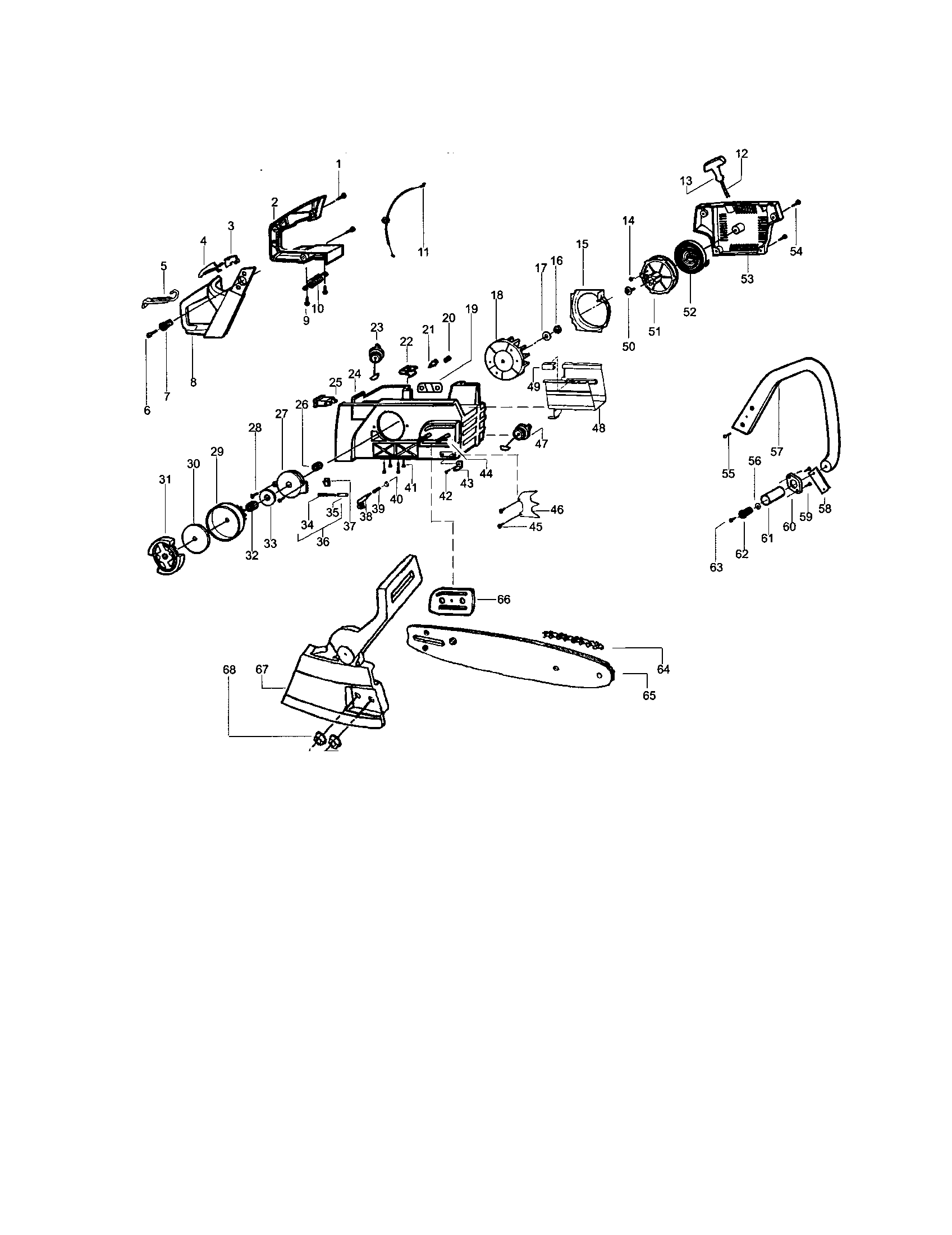 Craftsman 358348231 housing-fan/chain/bar diagram