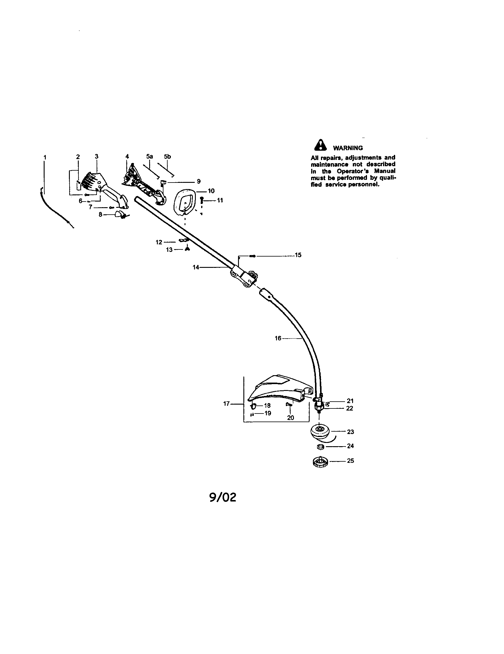 Craftsman 358795100 upper-lower shaft/handle diagram