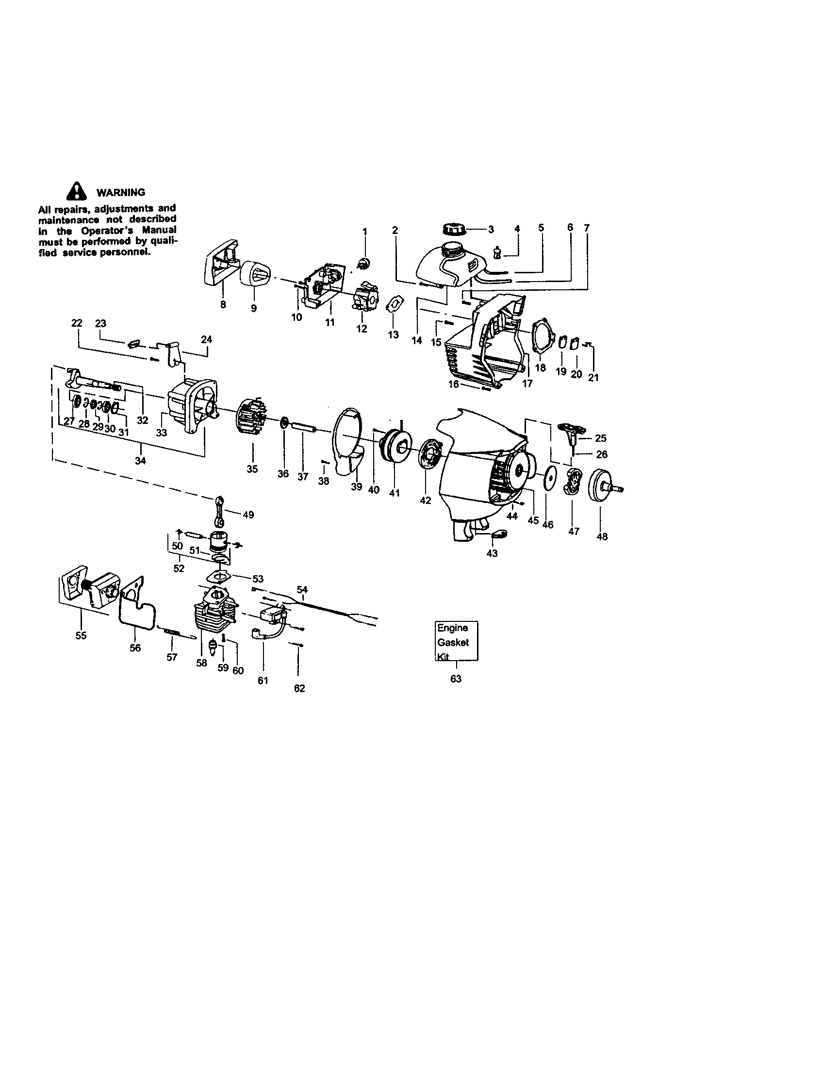 Craftsman 358795100 crankcase/crankshaft diagram