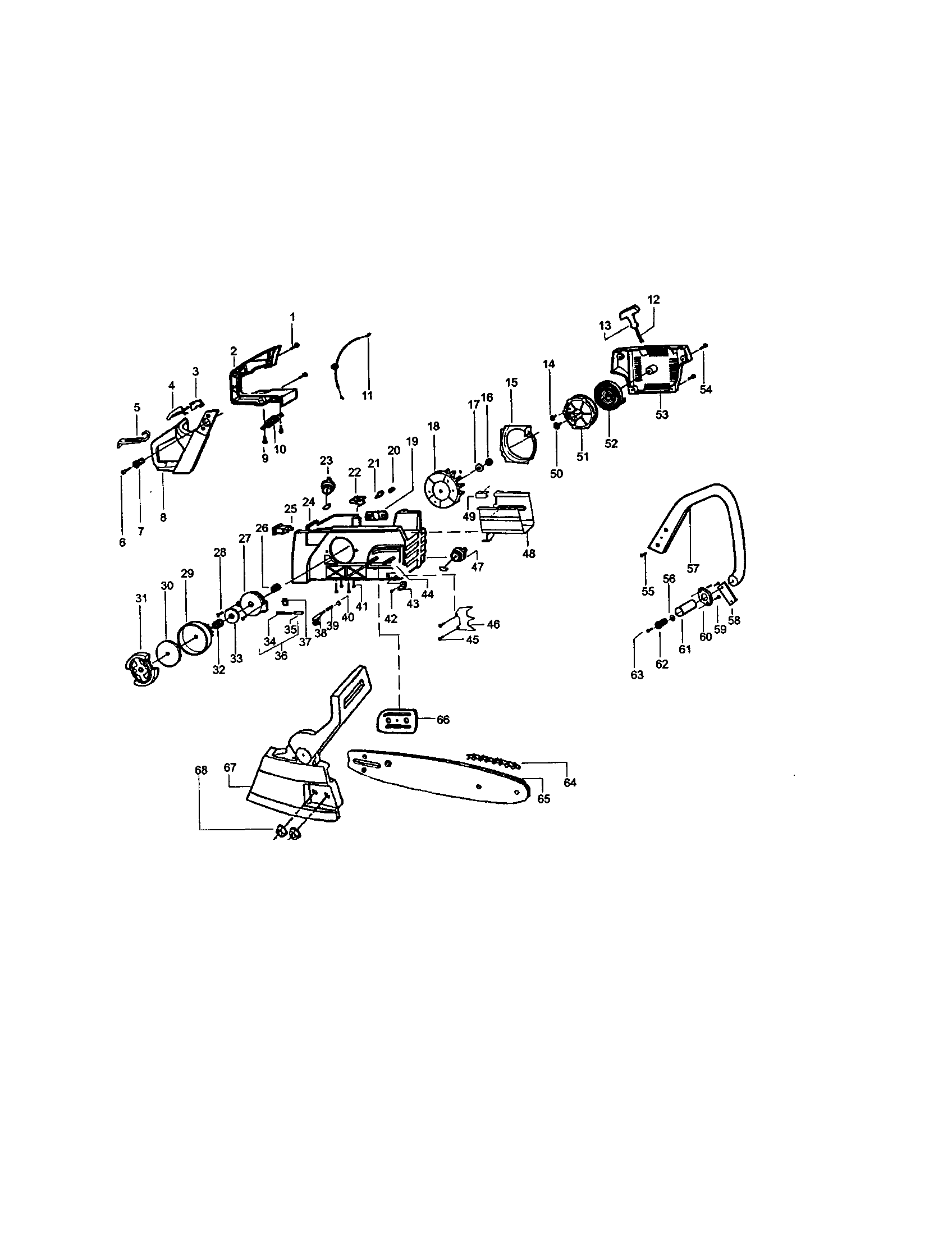 Craftsman 944411461 chassis/chain/bar diagram