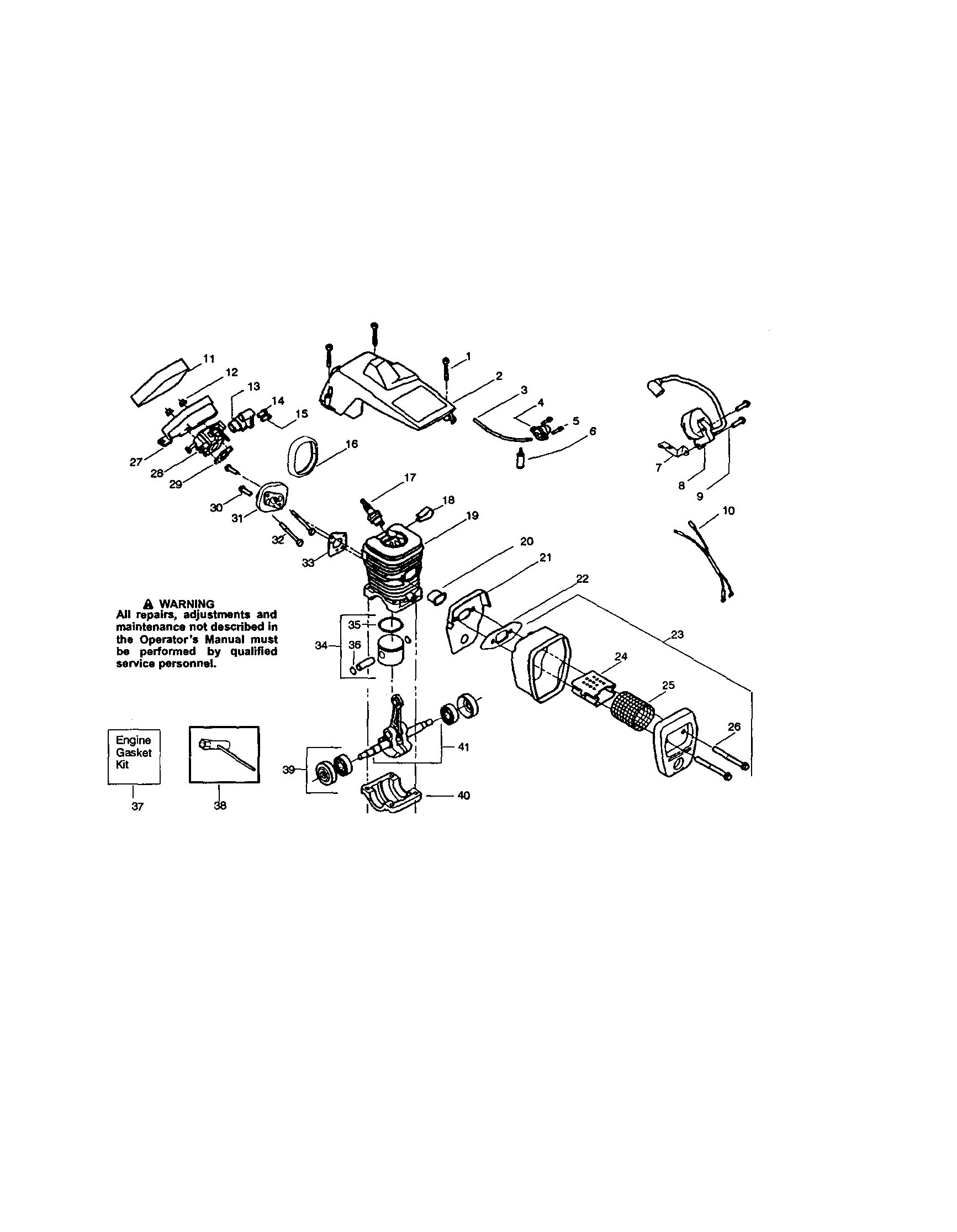 Craftsman 358360120 cylinder/muffler diagram