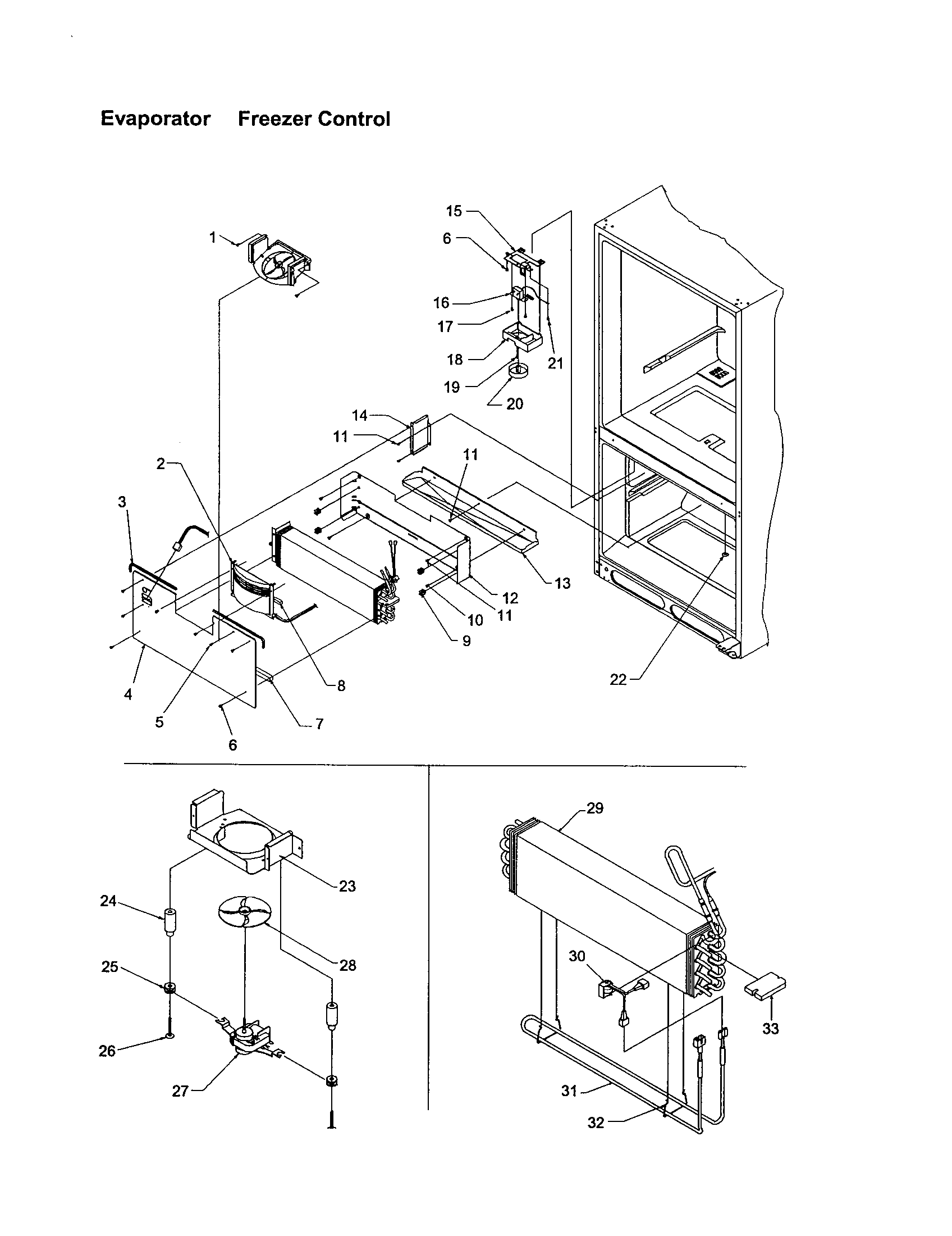 Kenmore 59671273101 evaporator/freezer control diagram