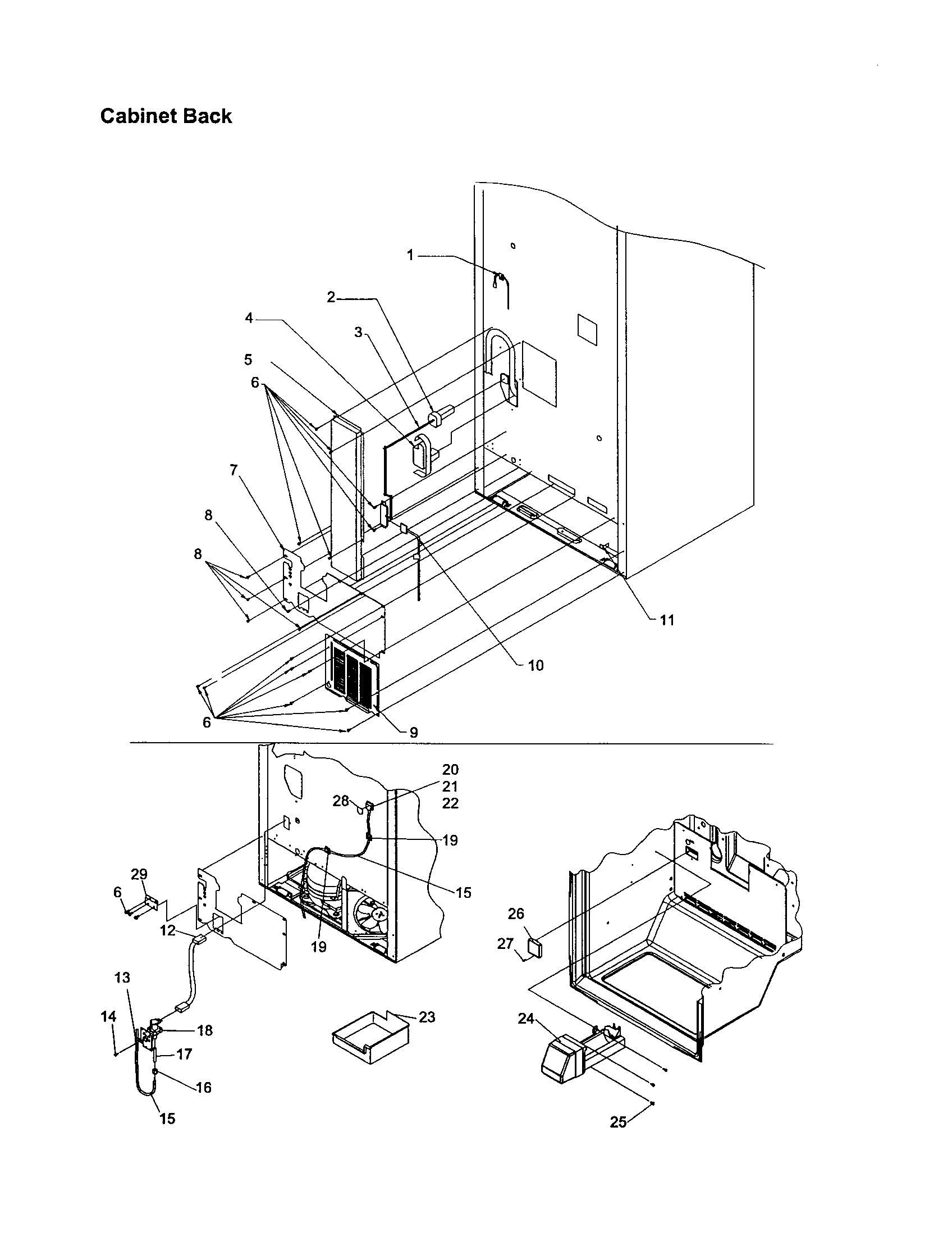 Kenmore 59671273101 cabinet back diagram