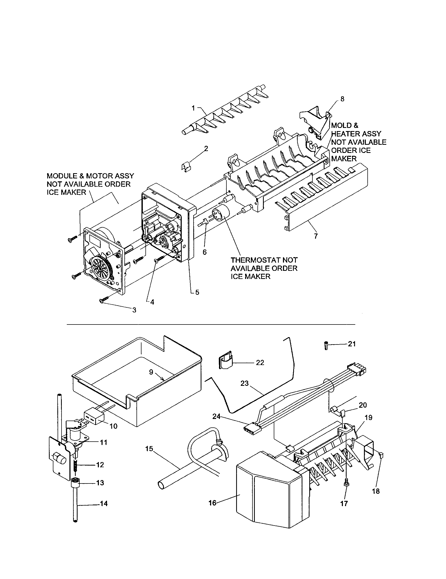 Kenmore 59671273101 ice maker assembly diagram