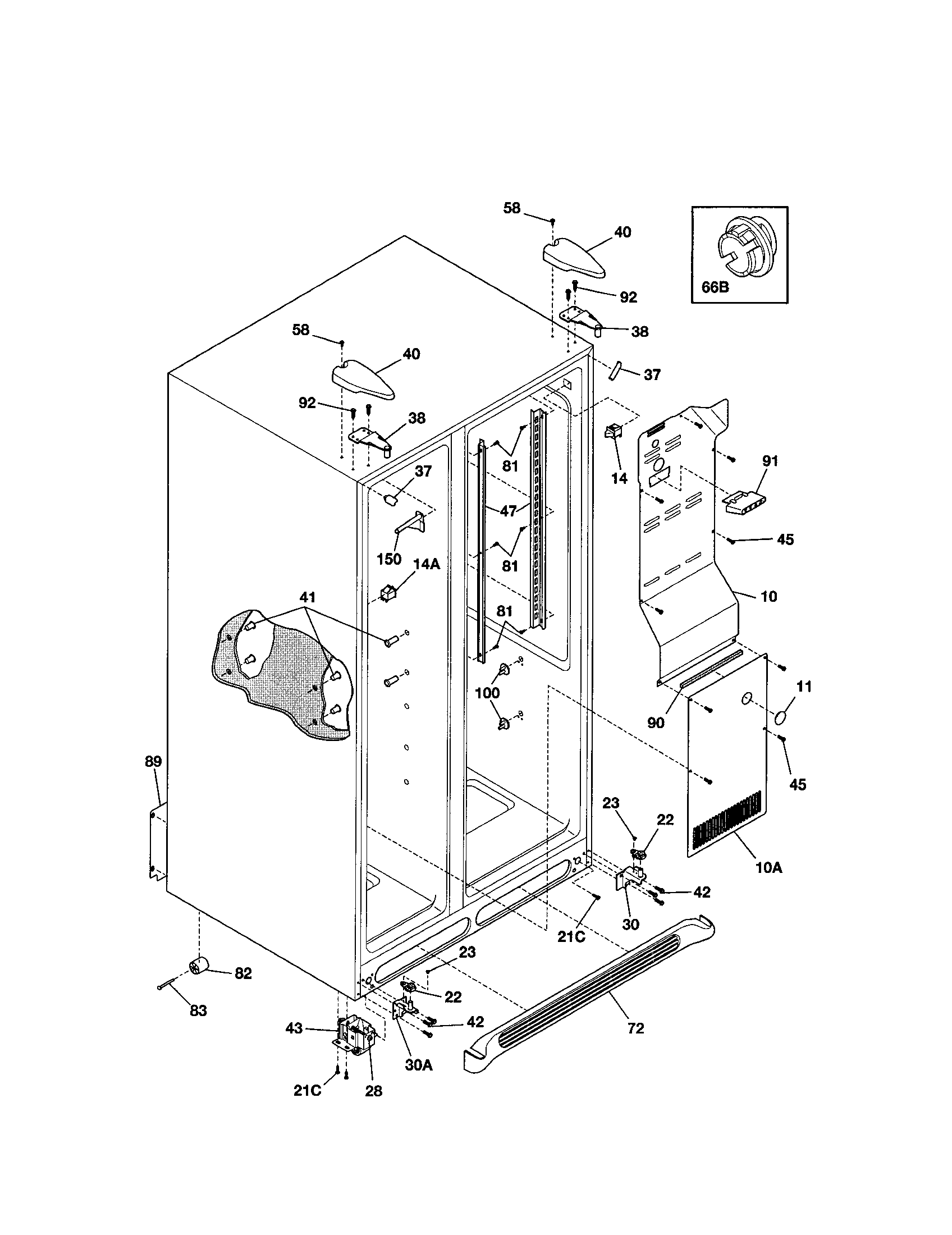 Kenmore 25351232106 cabinet diagram