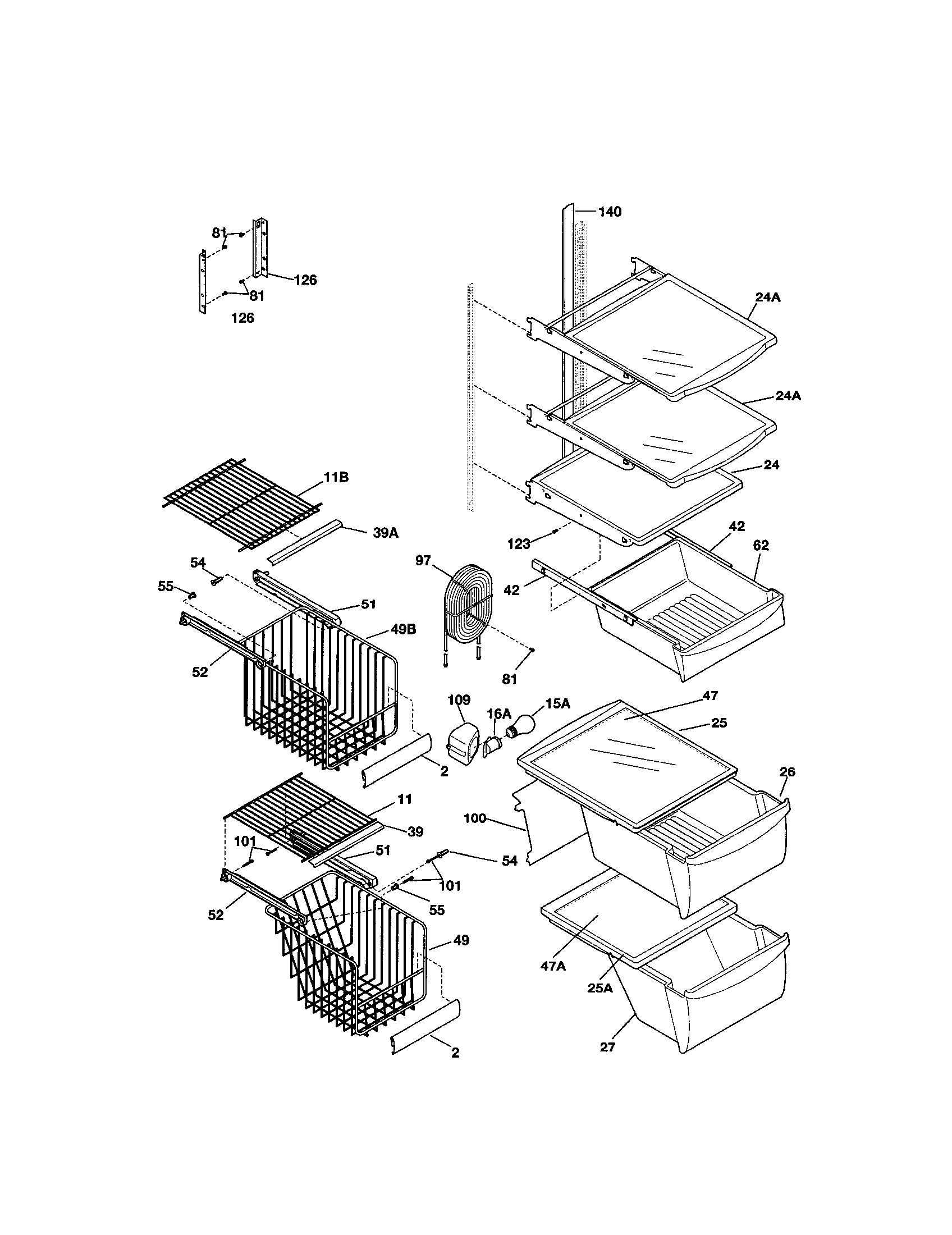 Kenmore 25351232106 shelves diagram