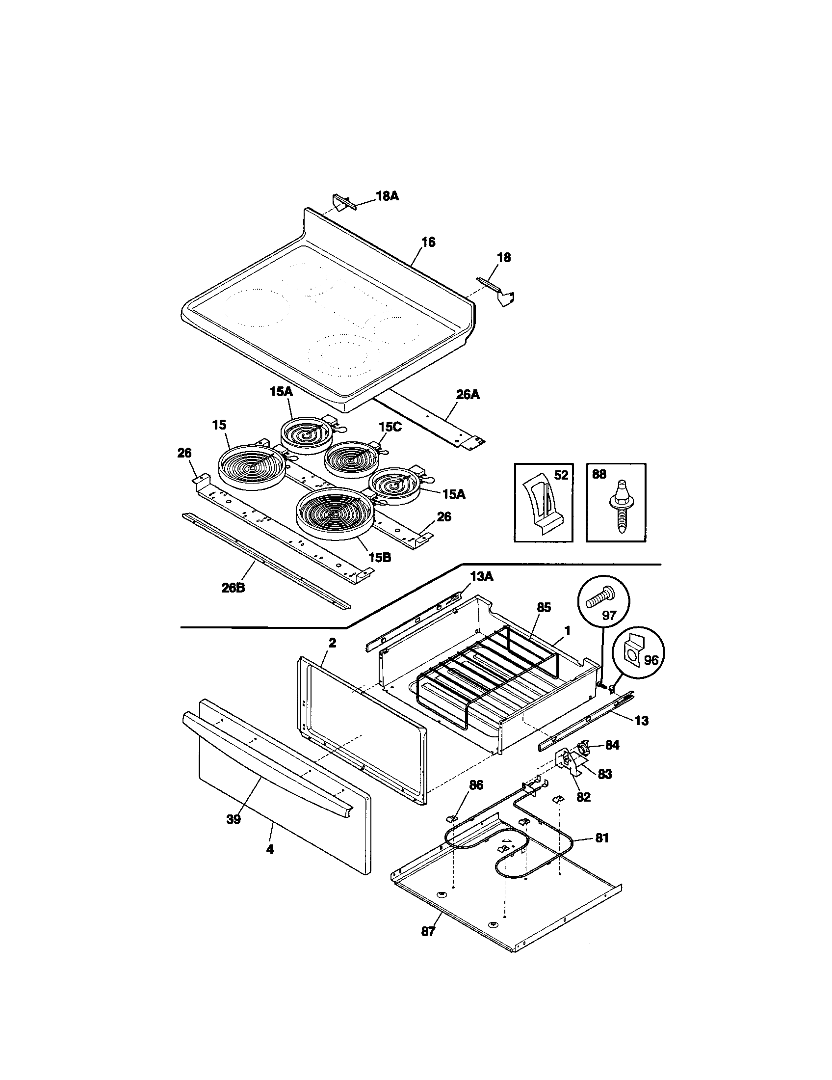 Kenmore 79095912200 top/drawer diagram