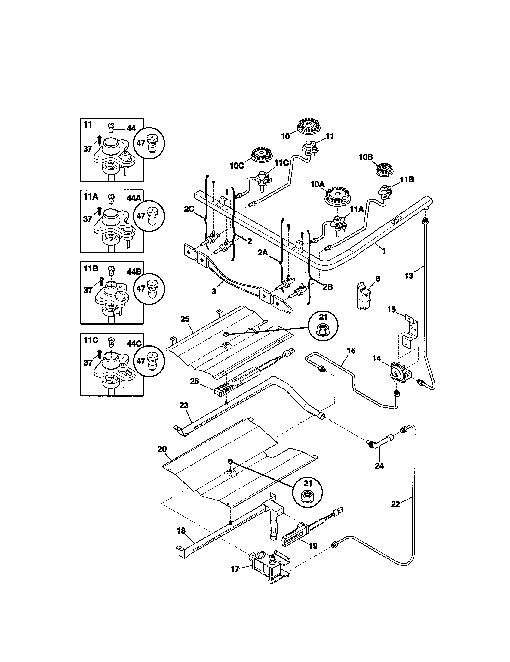 Kenmore 79075919200 burner diagram