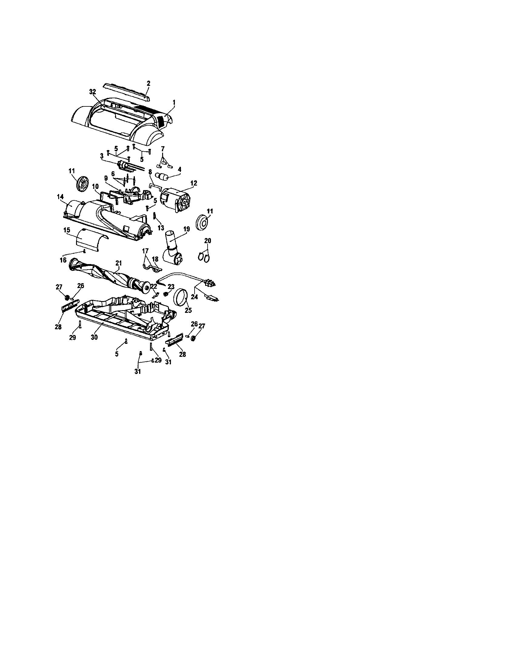 Hoover S3649 power nozzle diagram