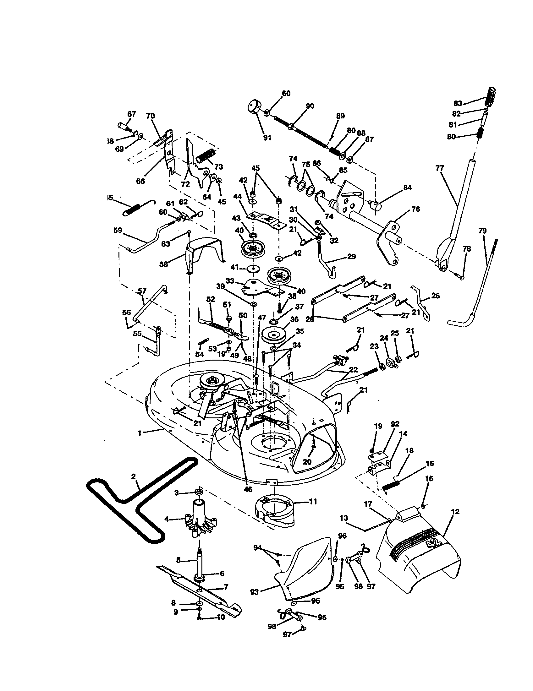 Craftsman 917255690 42" mower diagram
