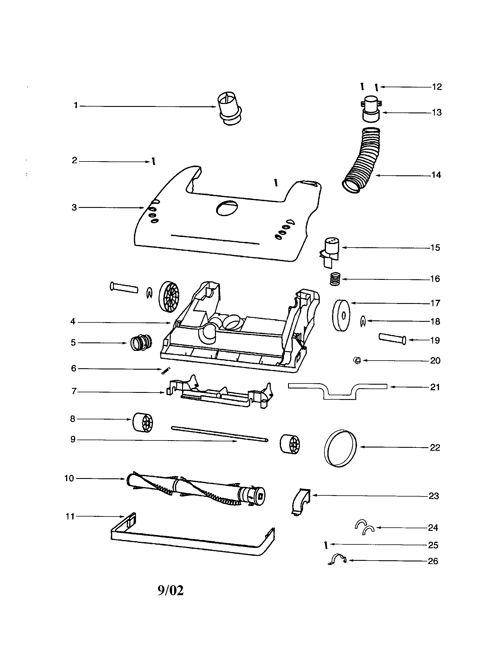 Eureka 4388BH base/hood diagram