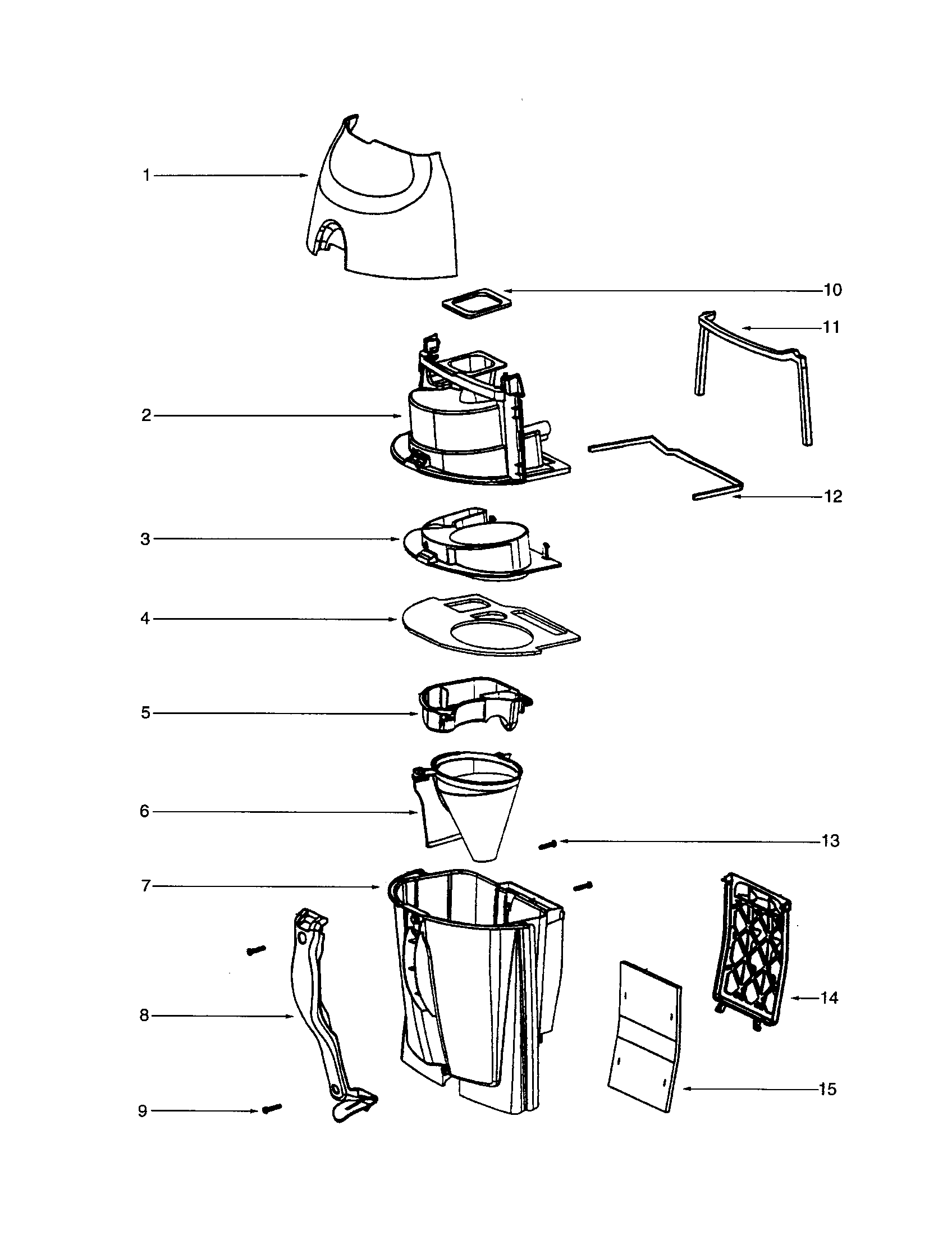Eureka 4388BH cyclone/filter diagram