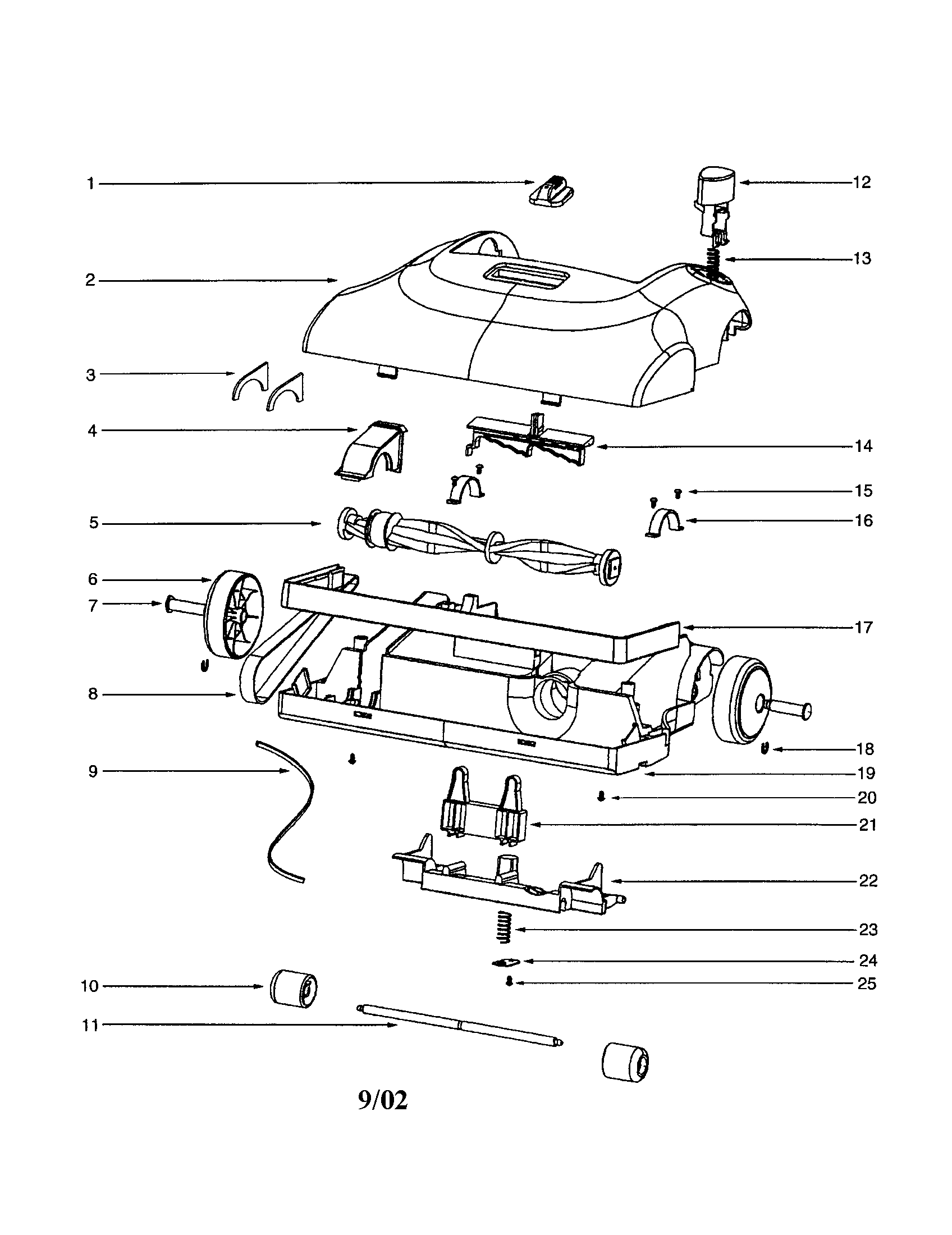 Eureka SE2273A hood/base diagram