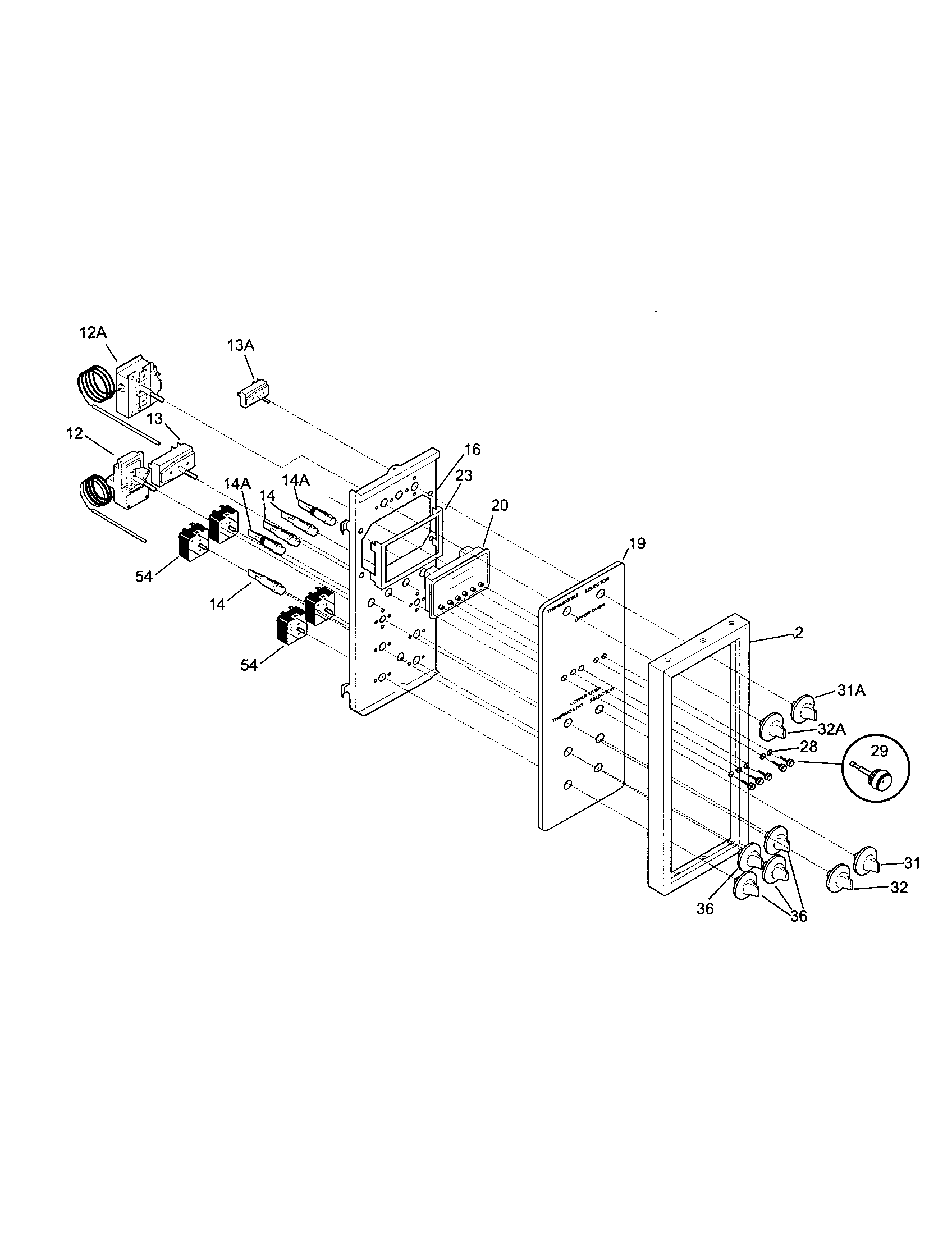 Tappan TEO356BHD1 control panel diagram