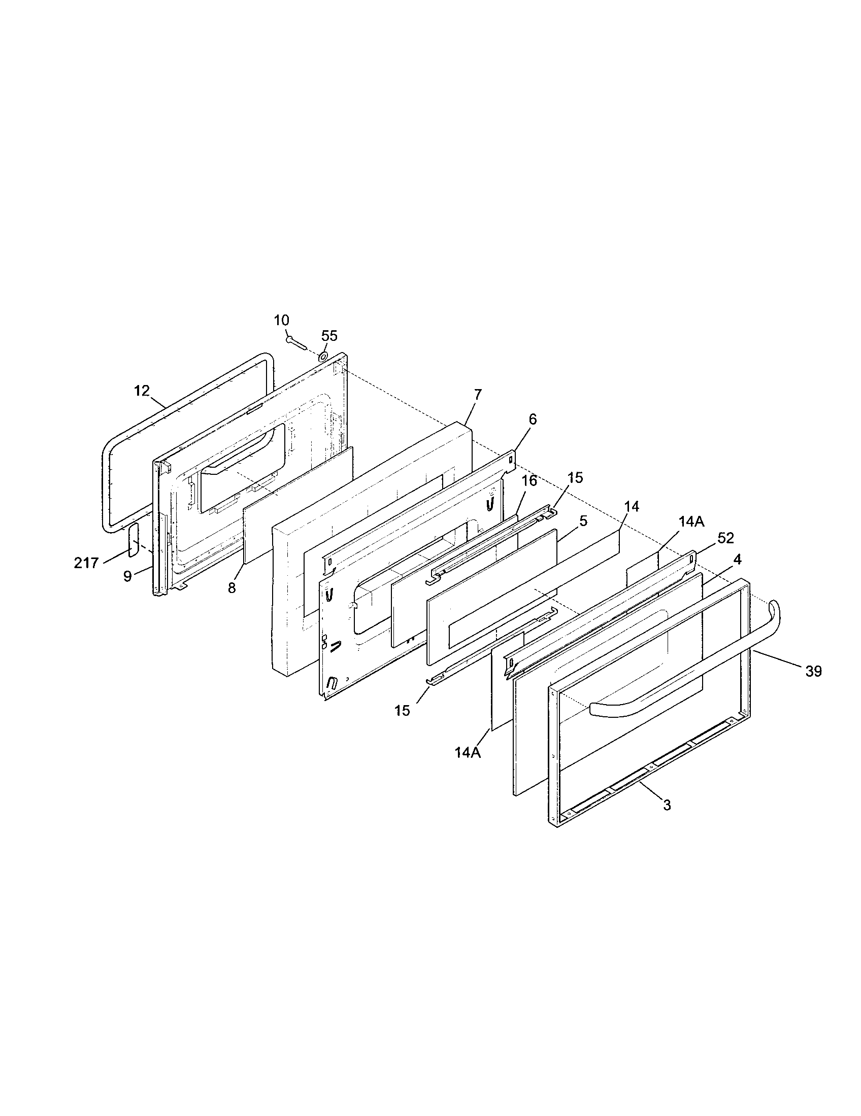 Tappan TEO356BHD1 lower door diagram