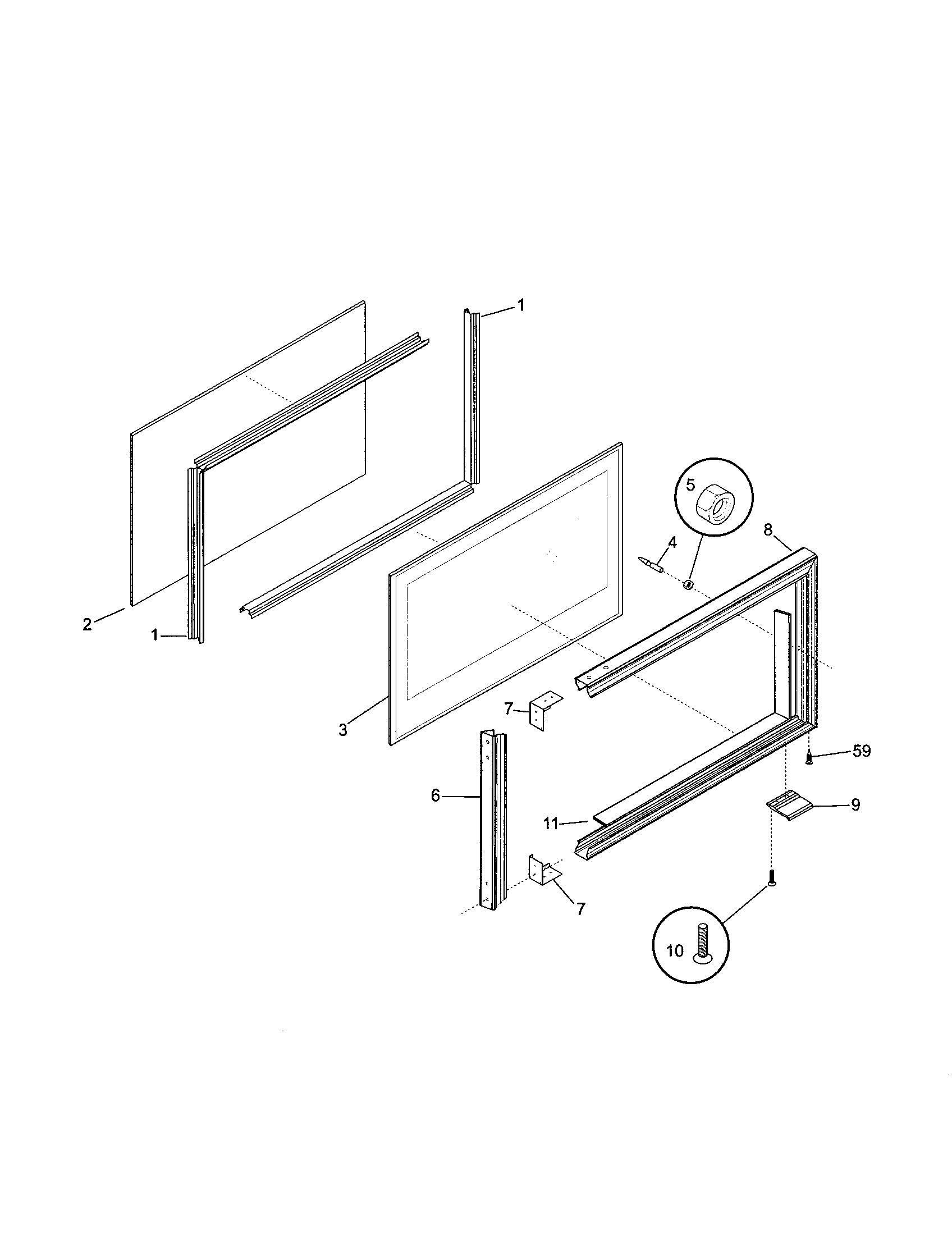 Tappan TEO356BHD1 upper door diagram