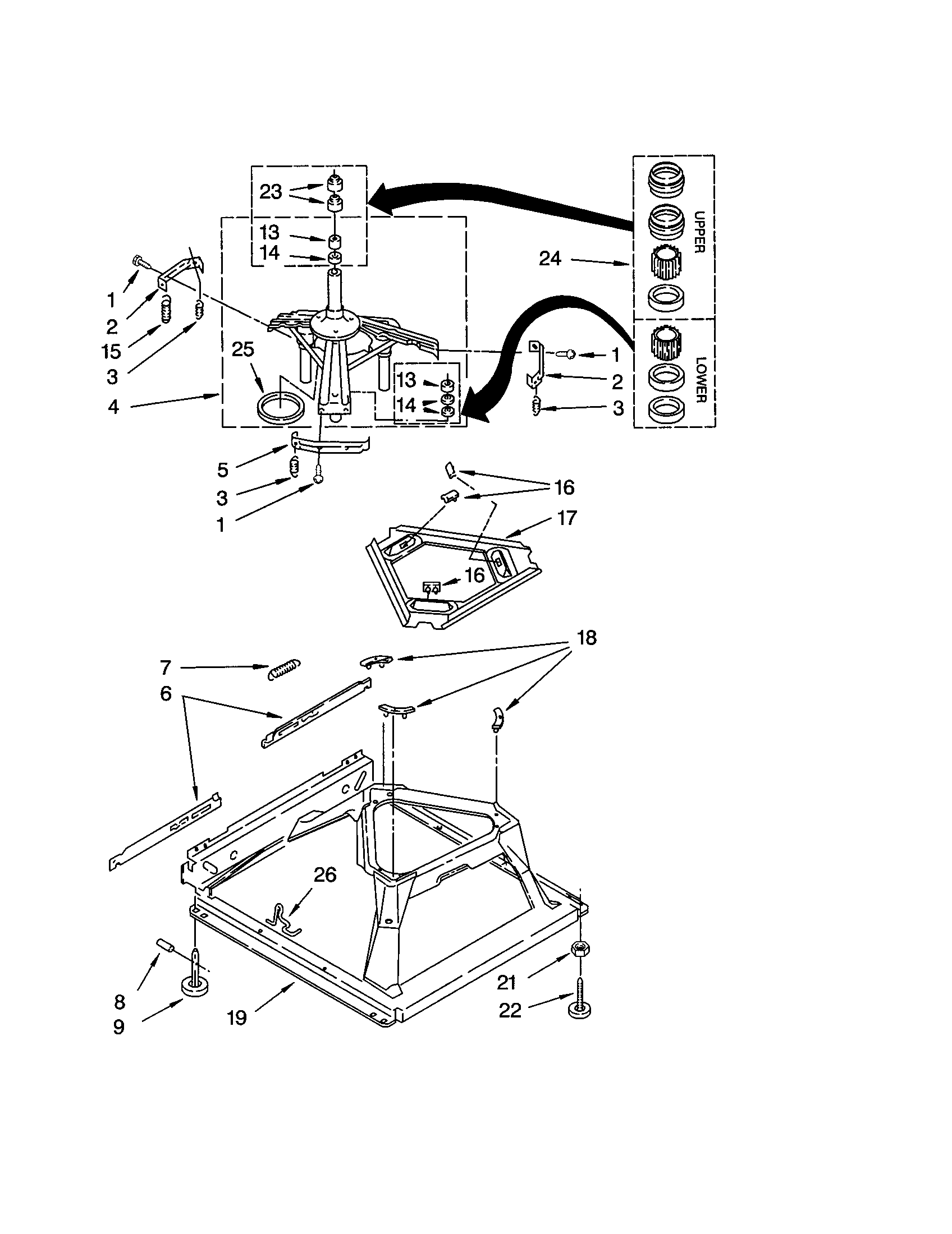Kenmore Elite 11023014101 machine base diagram