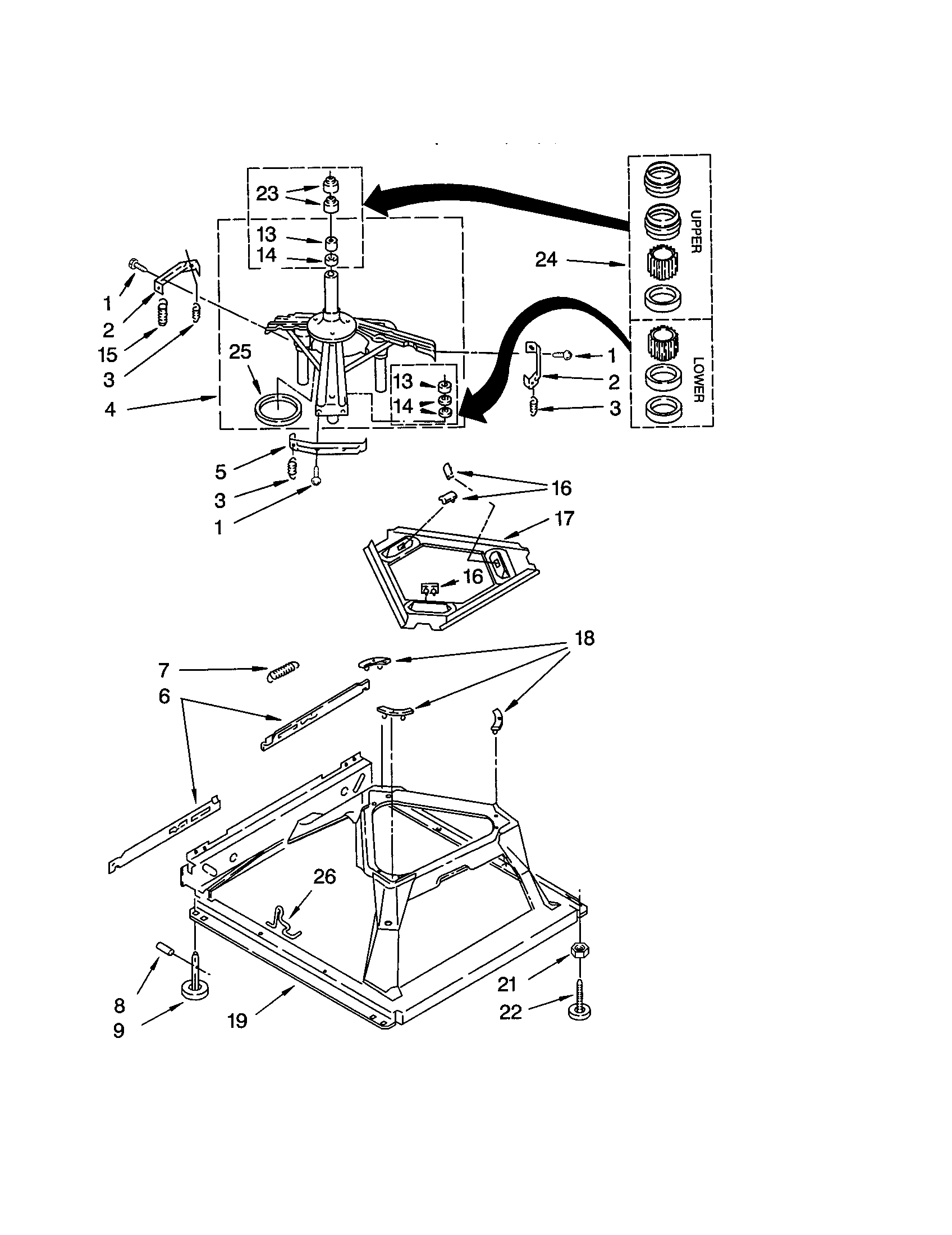 Kenmore Elite 11023022101 machine base diagram