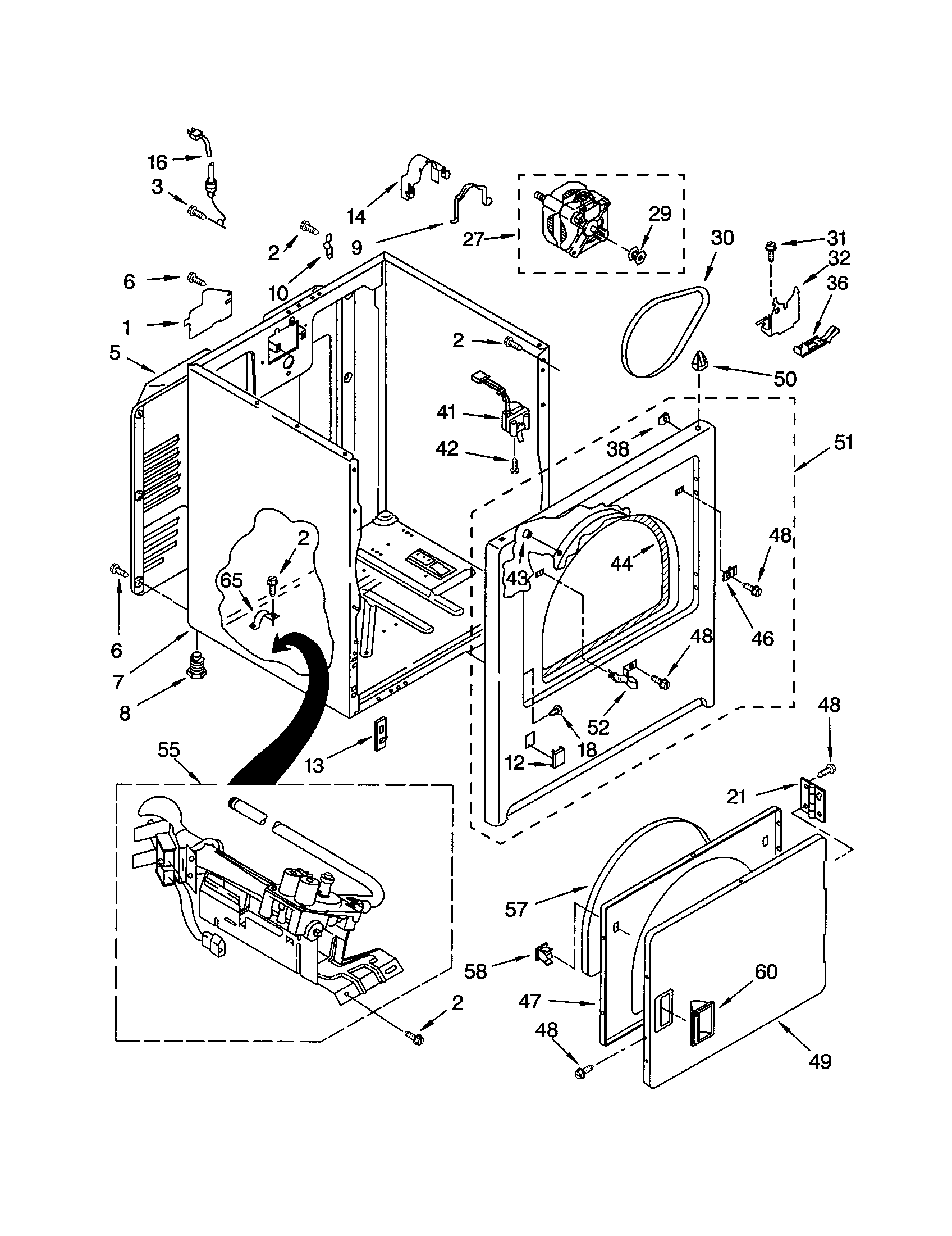 Kenmore 11074932200 cabinet diagram