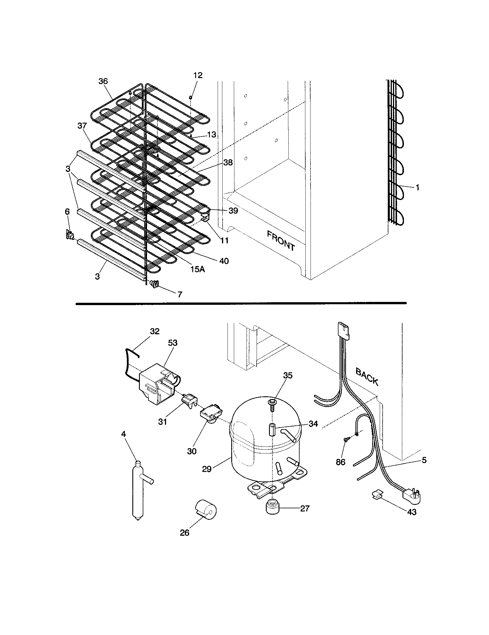 Universal/Multiflex (Frigidaire) MFU21M3GW1 system diagram