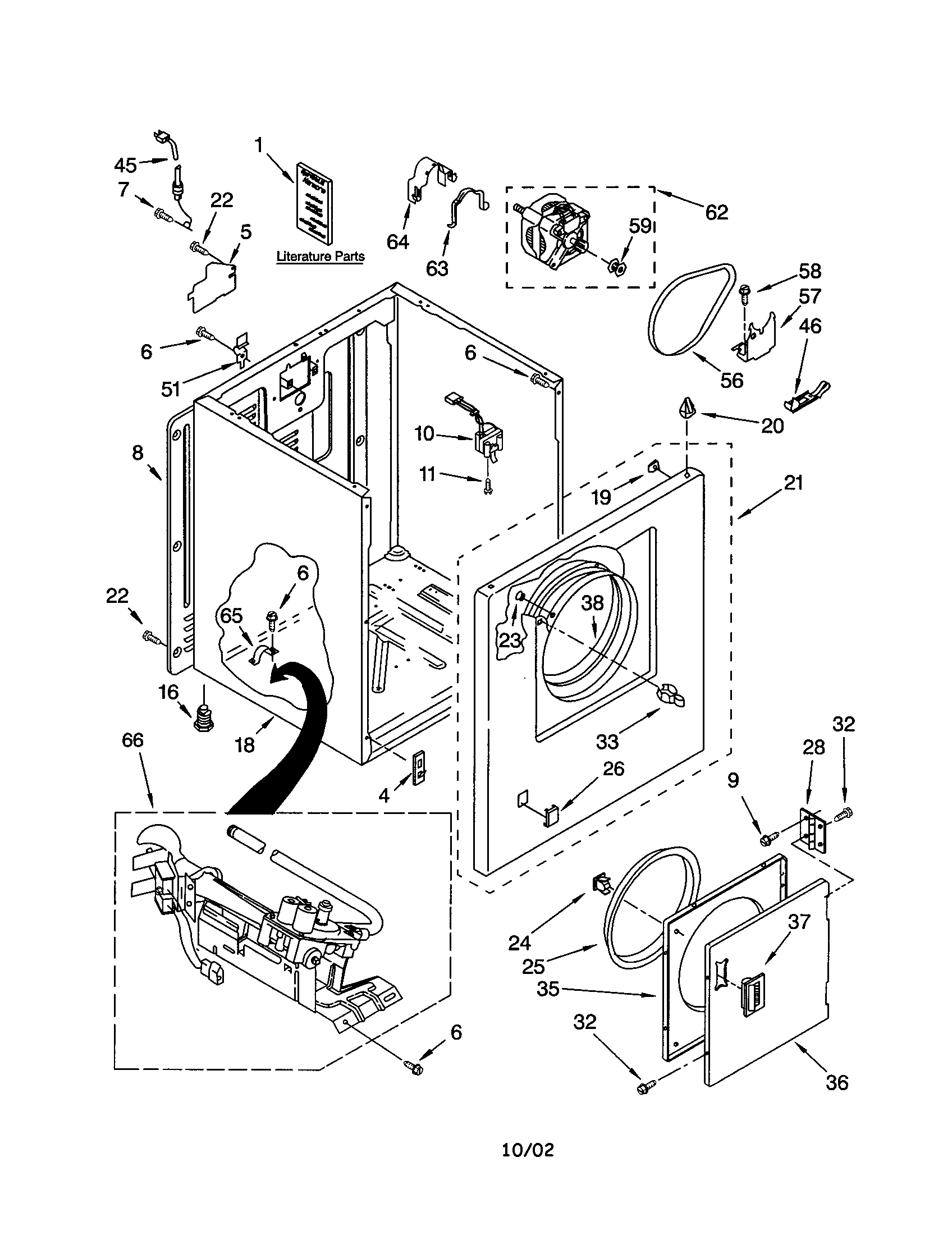 Kenmore 11074112200 cabinet diagram