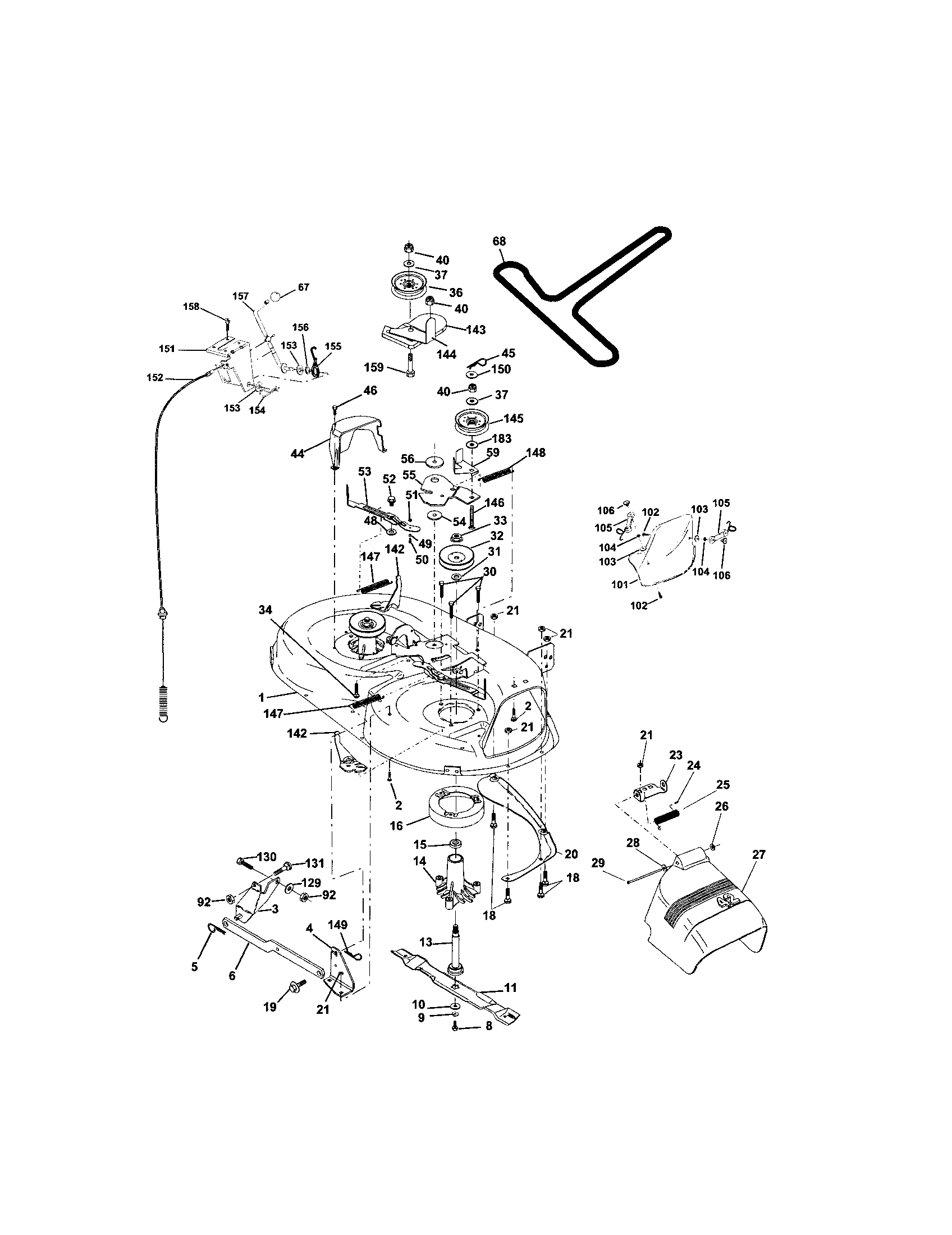 Craftsman 917272660 mower deck diagram