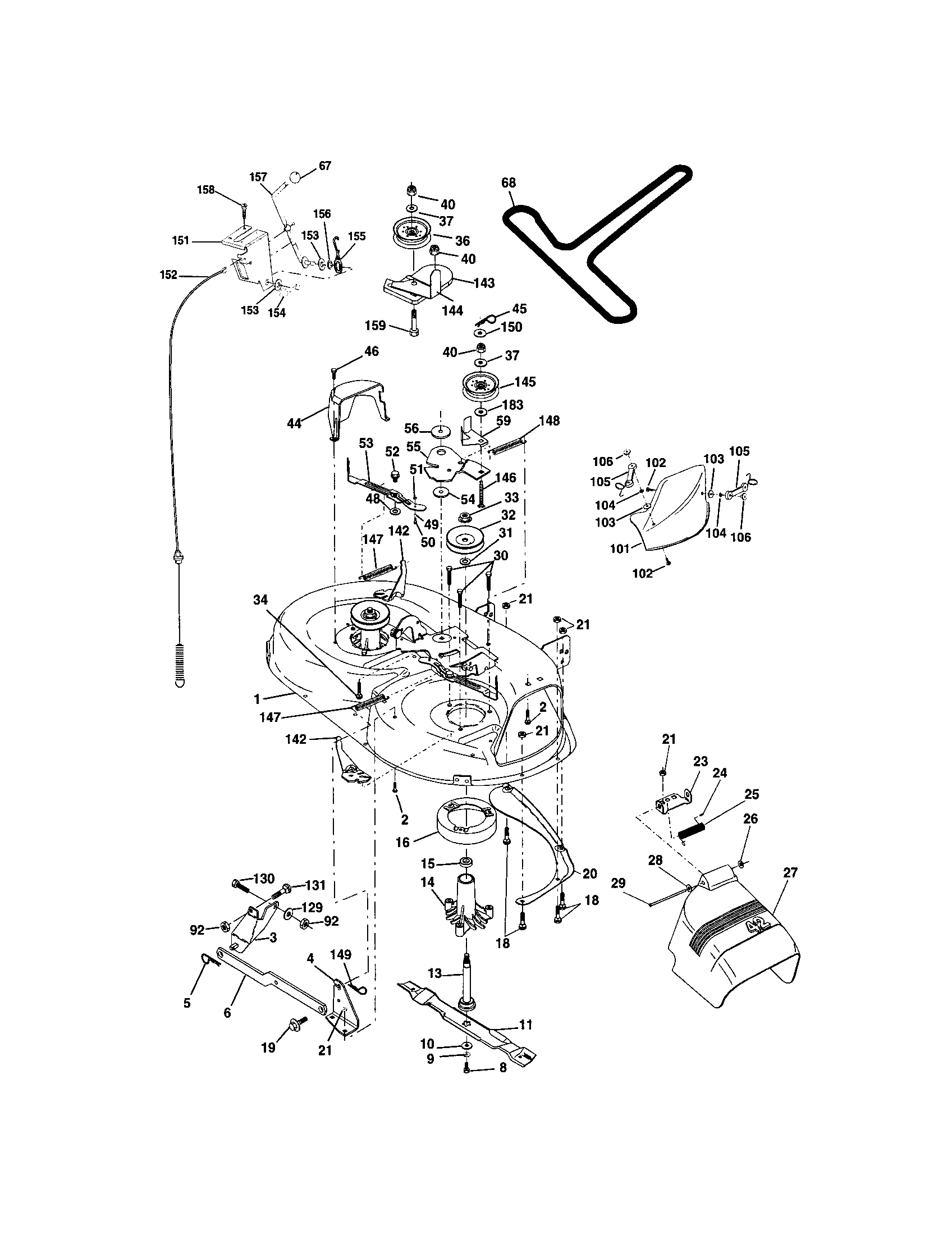 Craftsman 917272650 mower deck diagram