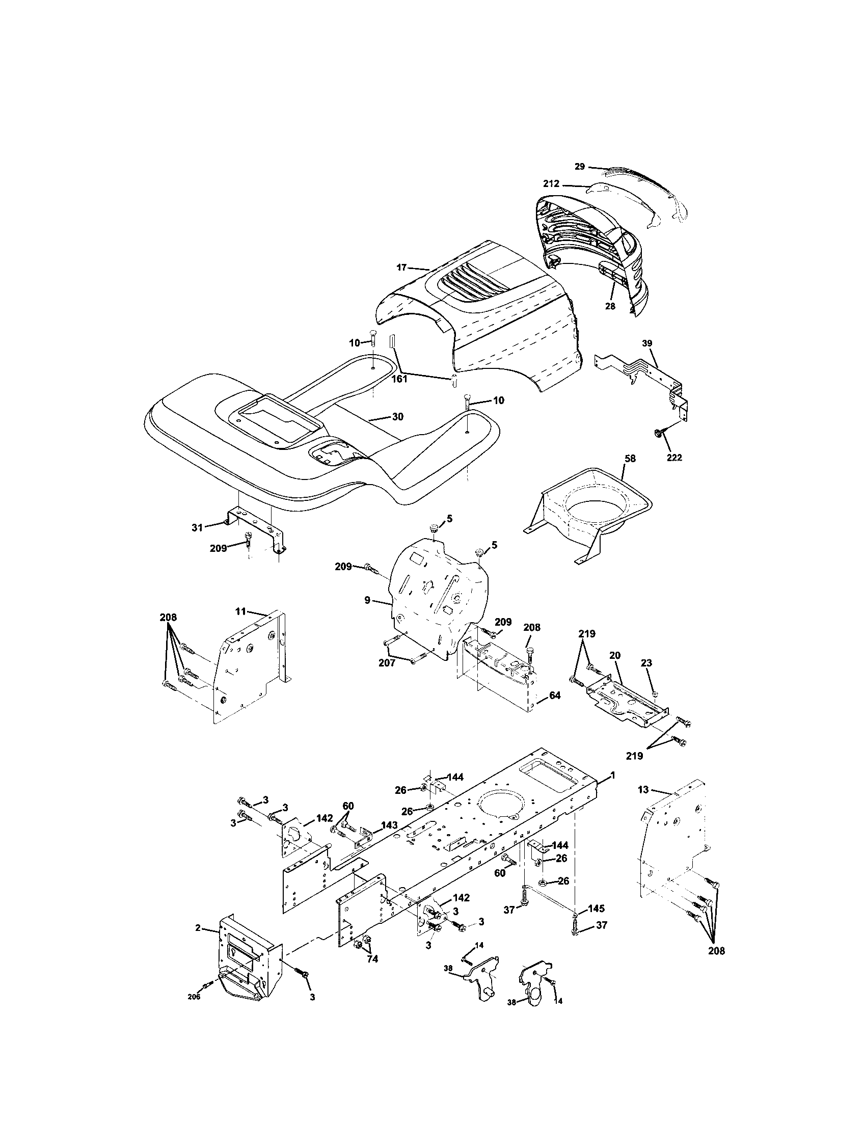Craftsman 917272920 chassis and enclosures diagram