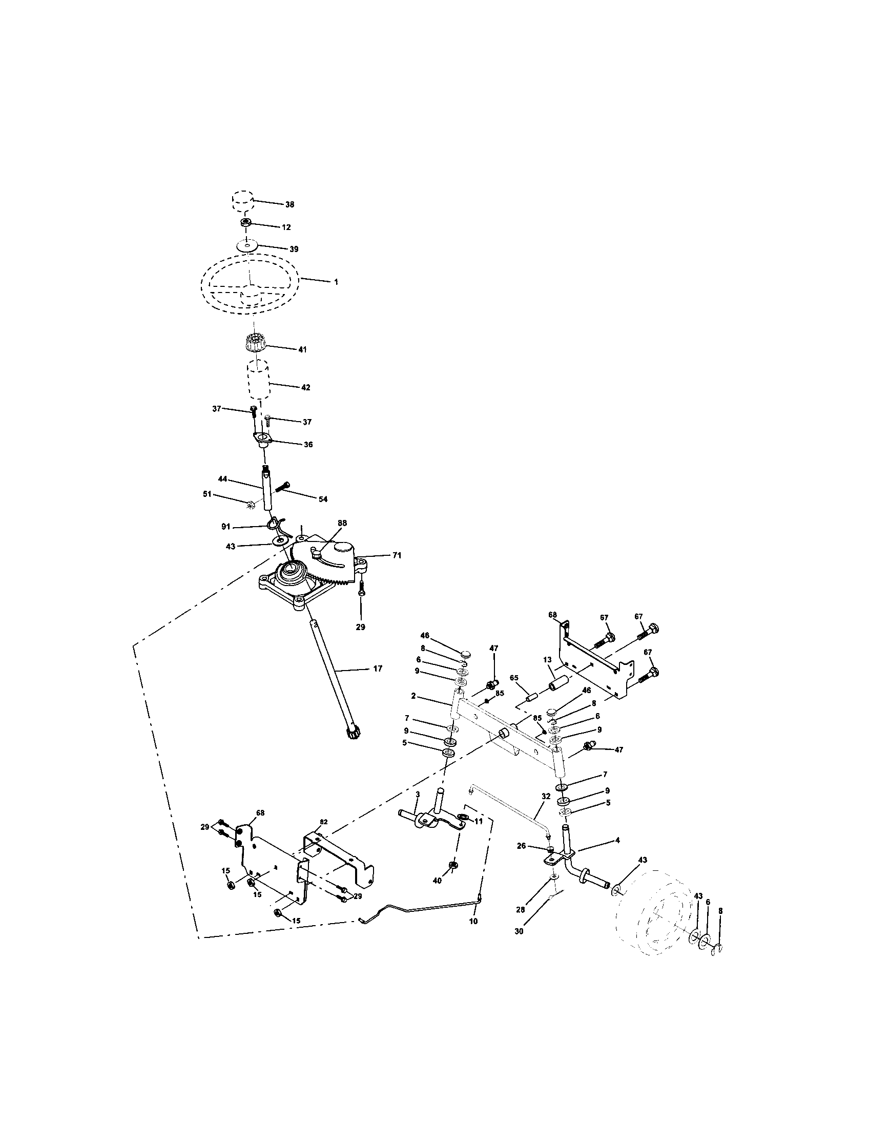 Craftsman 917272920 steering assembly diagram
