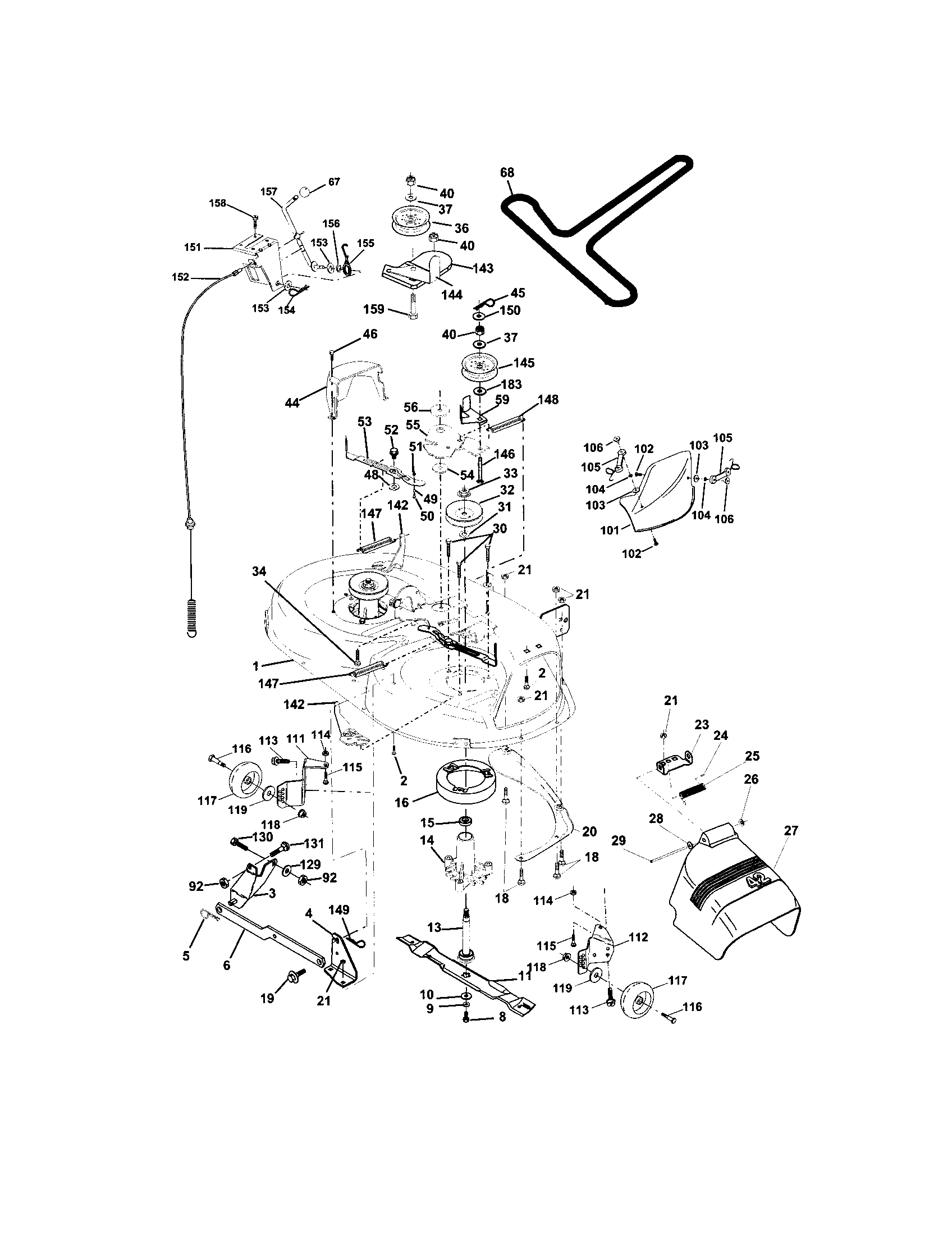 Craftsman 917272920 mower deck diagram