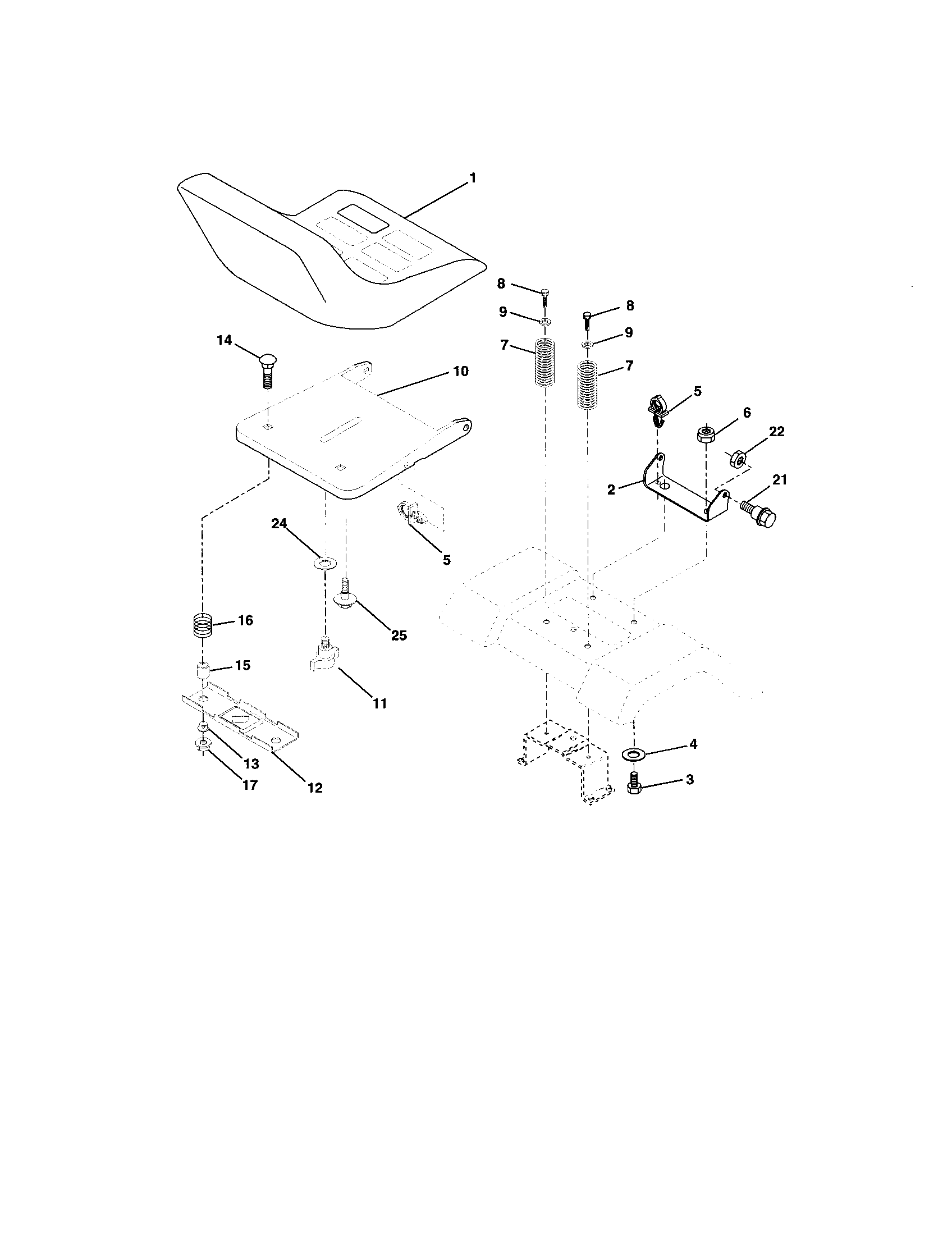 Craftsman 917272760 seat assembly diagram