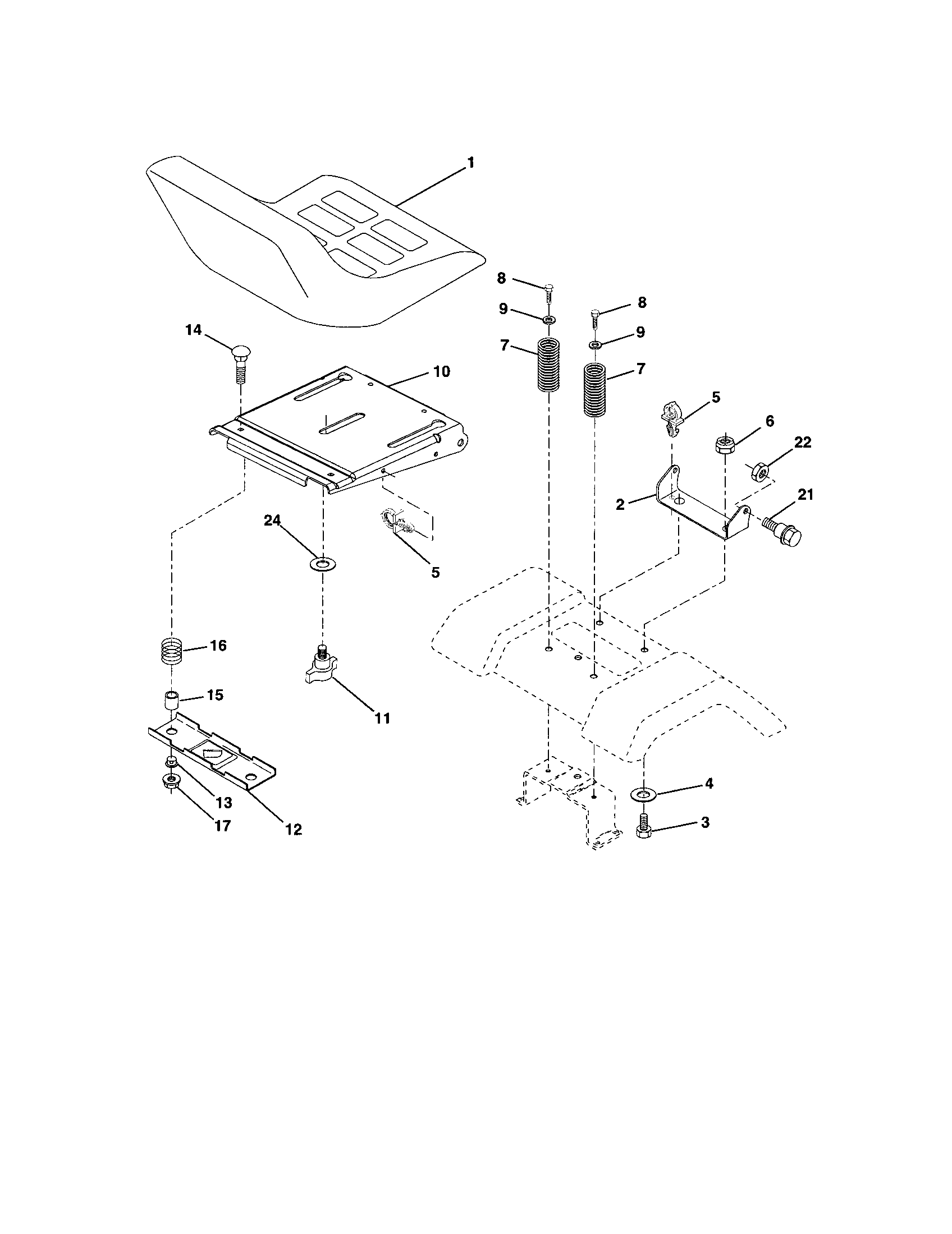 Craftsman 917272910 seat assembly diagram